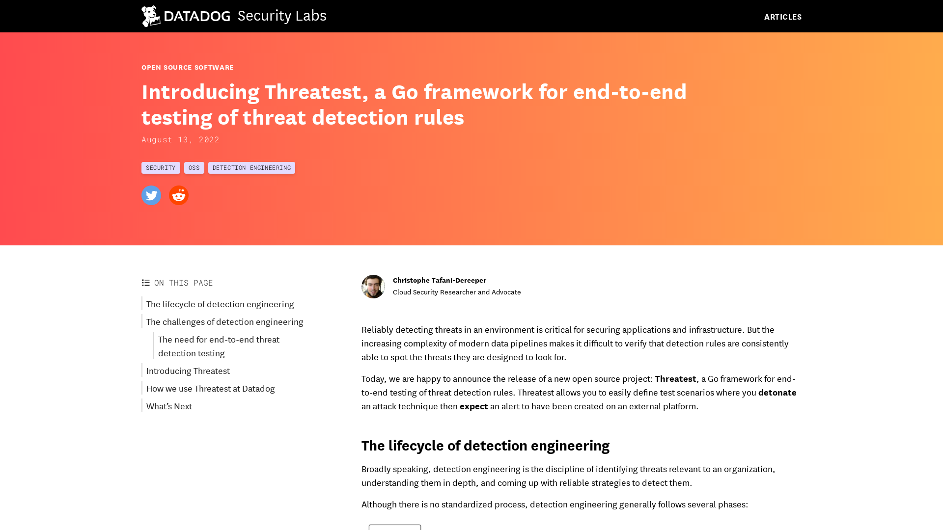 Introducing Threatest, A Go Framework For End-to-end Testing Of Threat Detection Rules | Datadog Security Labs