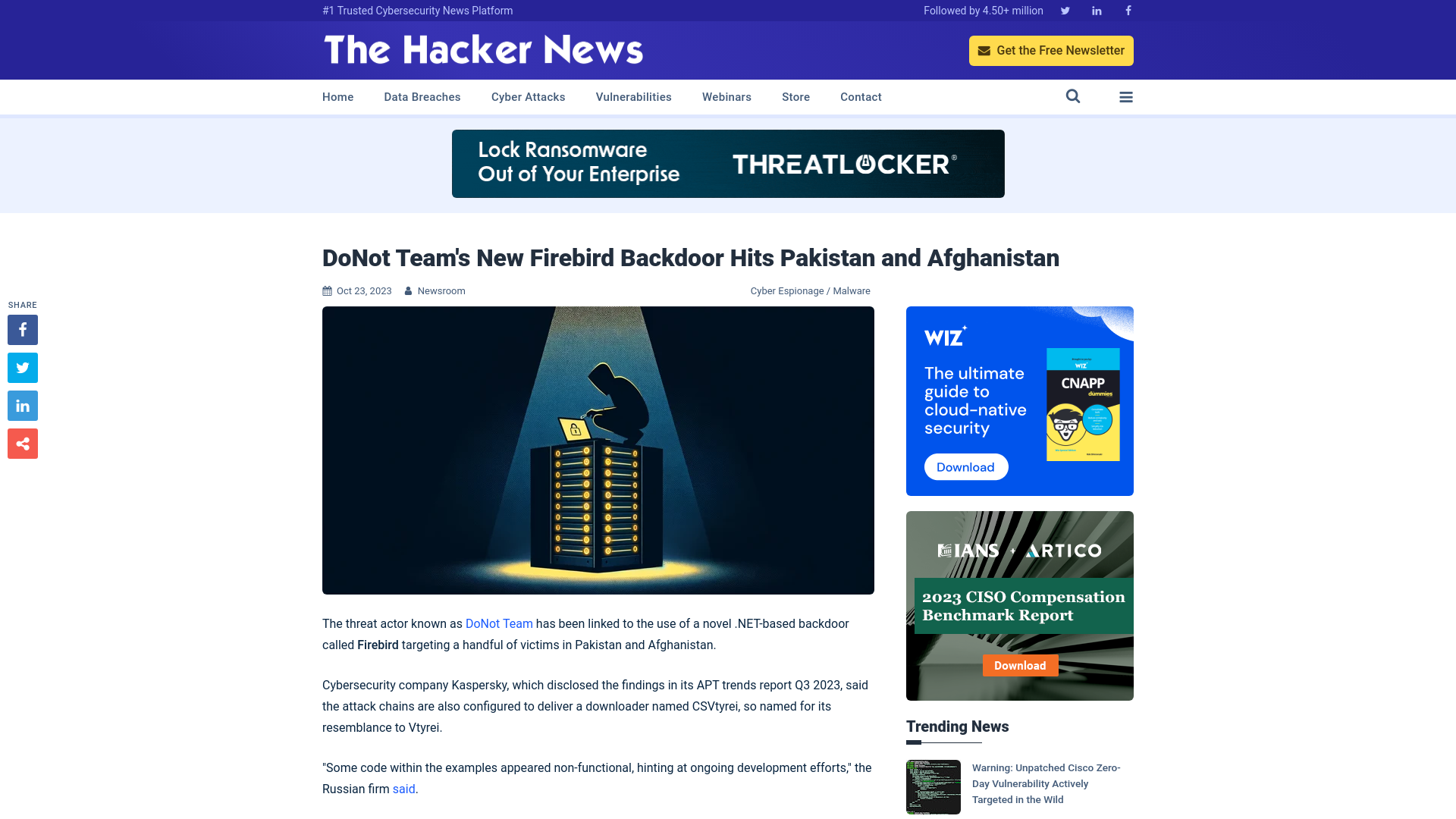 DoNot Team's New Firebird Backdoor Hits Pakistan and Afghanistan