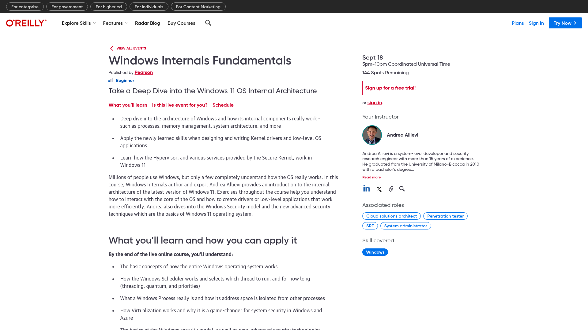 Windows Internals Fundamentals