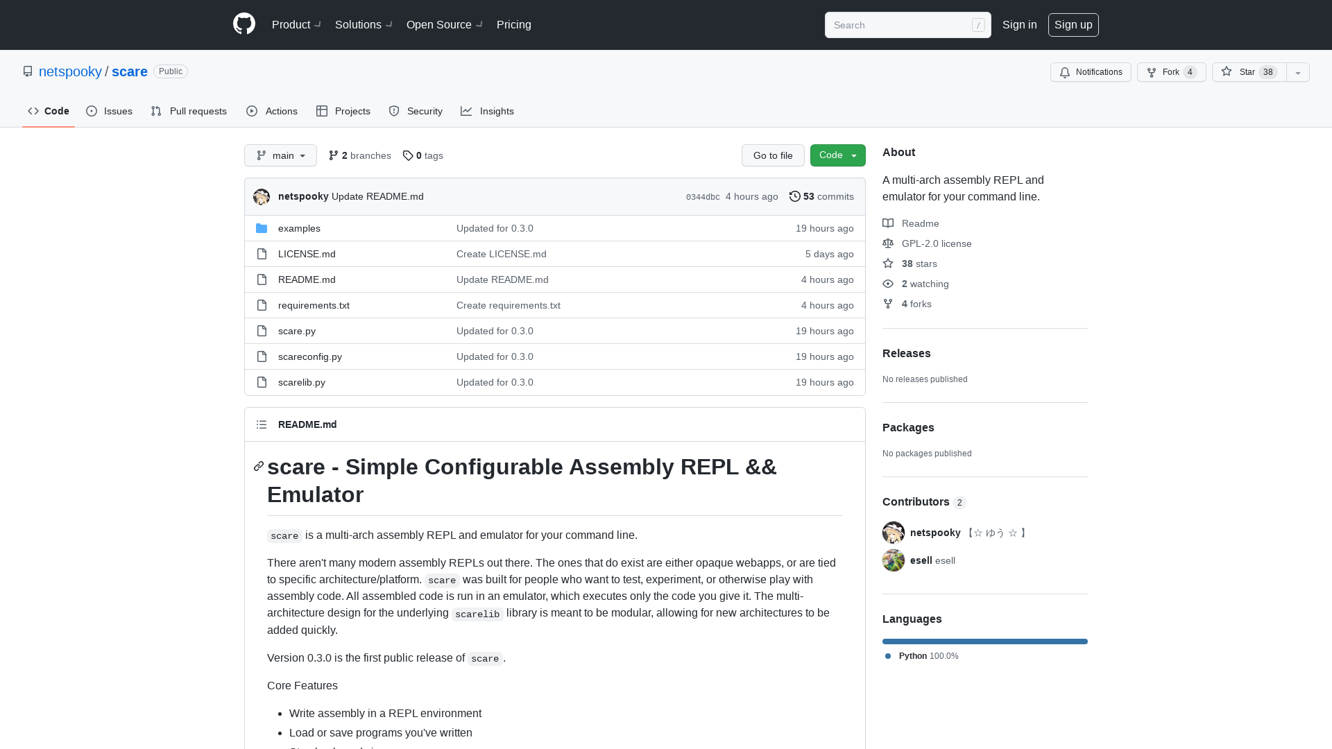 GitHub - netspooky/scare: A multi-arch assembly REPL and emulator for your command line.