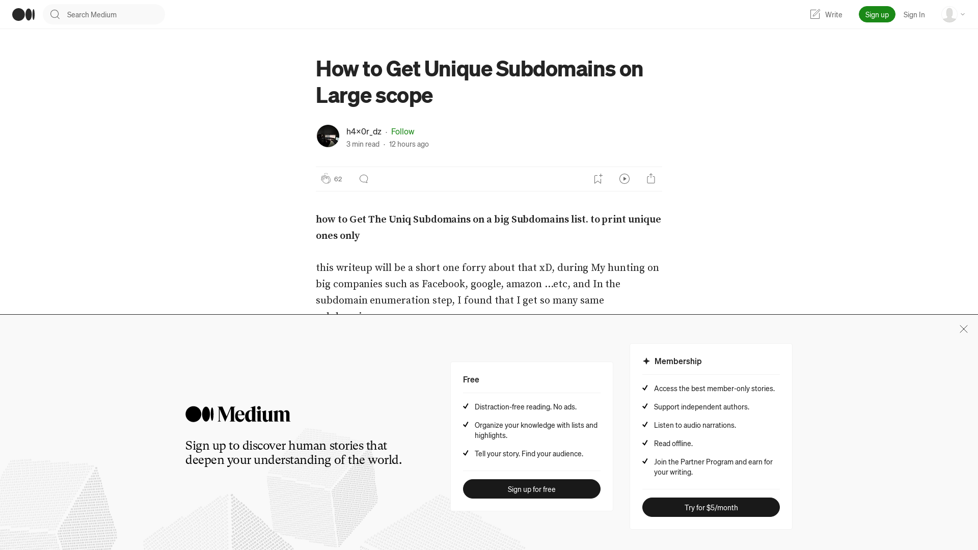 How to Get Unique Subdomains on Large scope | by h4x0r_dz | Aug, 2023 | Medium