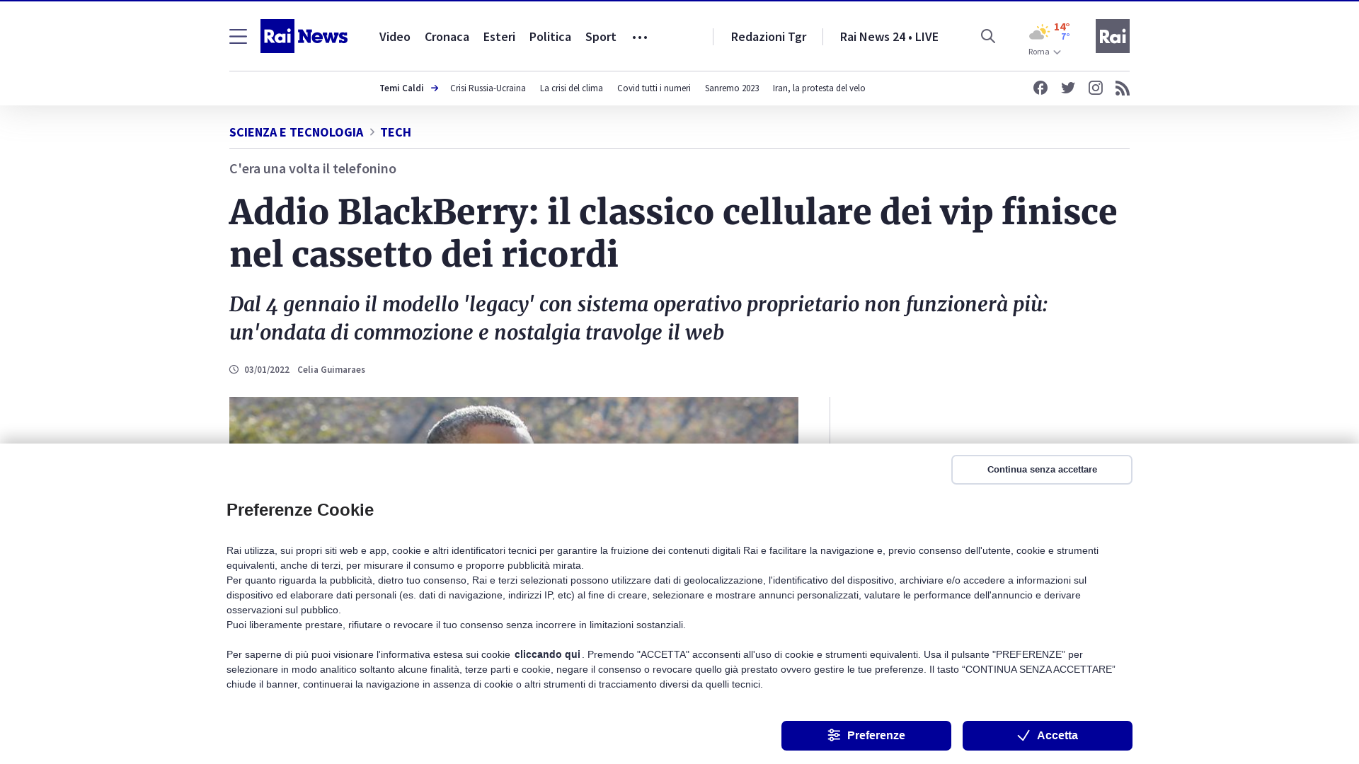 Addio BlackBerry: il classico cellulare dei vip finisce nel cassetto dei ricordi