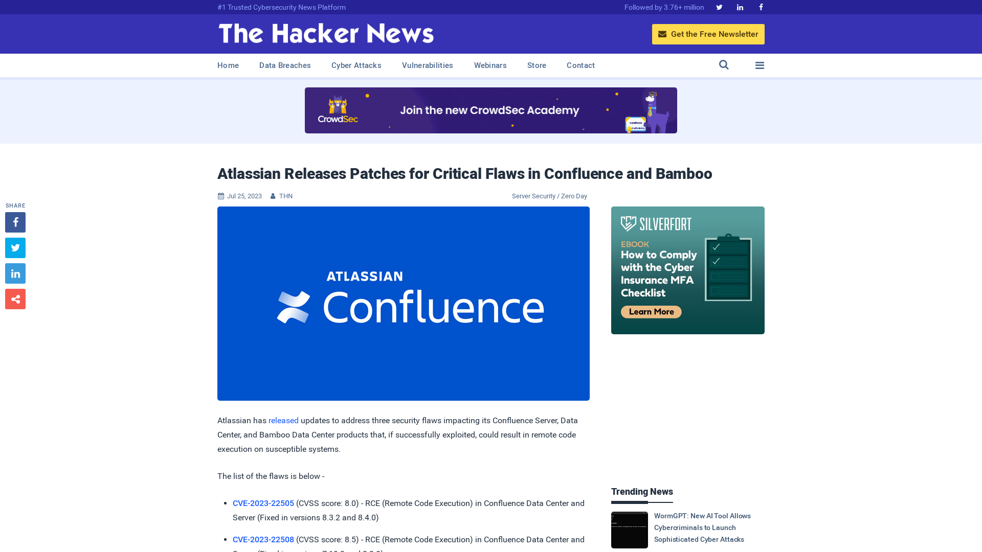 Atlassian Releases Patches for Critical Flaws in Confluence and Bamboo