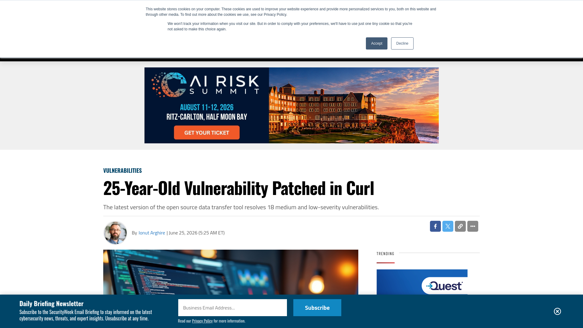 25-Year-Old Vulnerability Patched in Curl - SecurityWeek