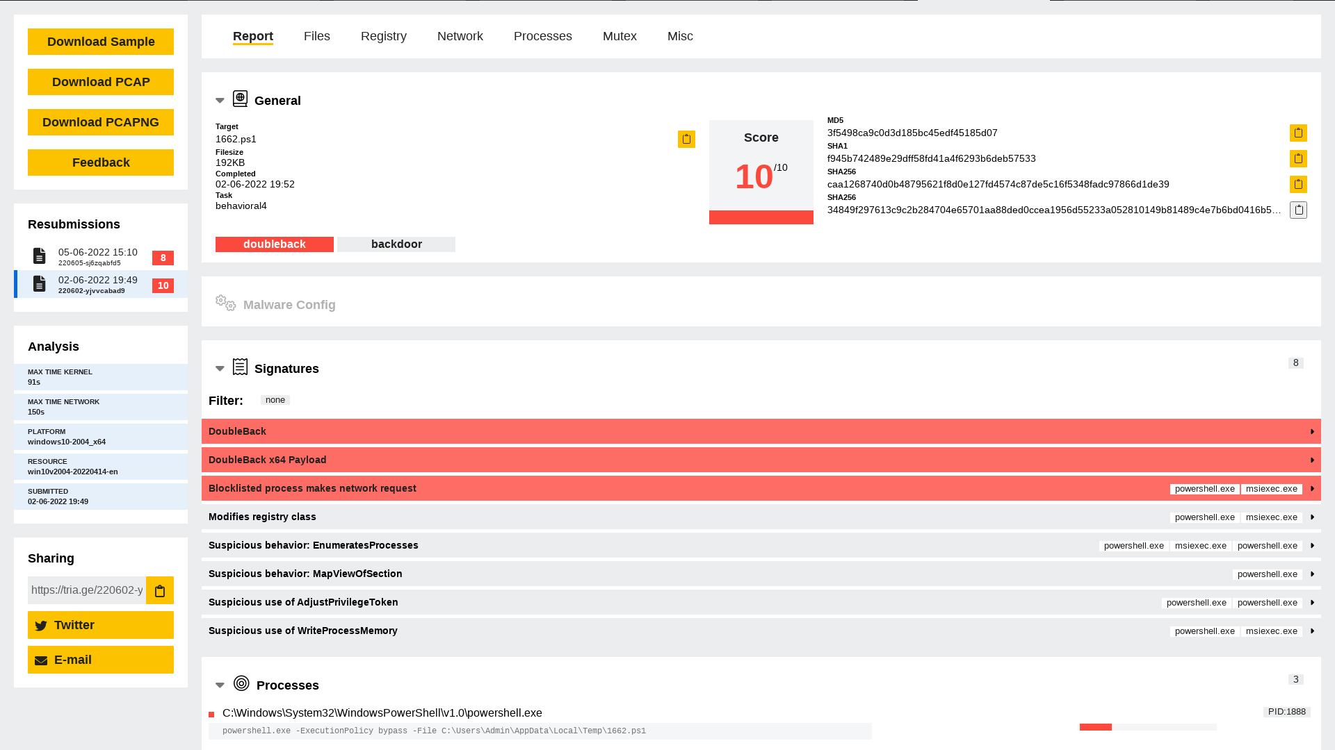 Hatching Triage | Behavioral Report