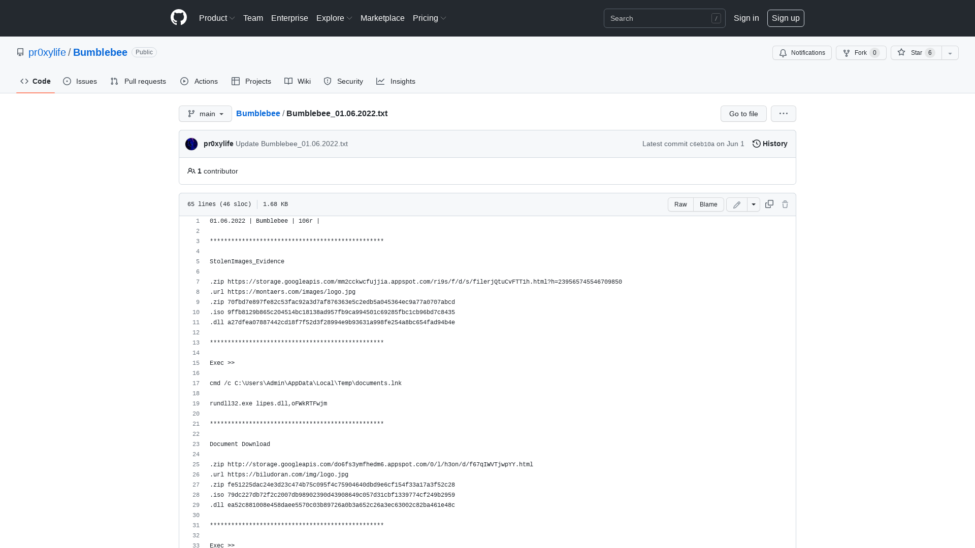 Bumblebee/Bumblebee_01.06.2022.txt at main · pr0xylife/Bumblebee · GitHub