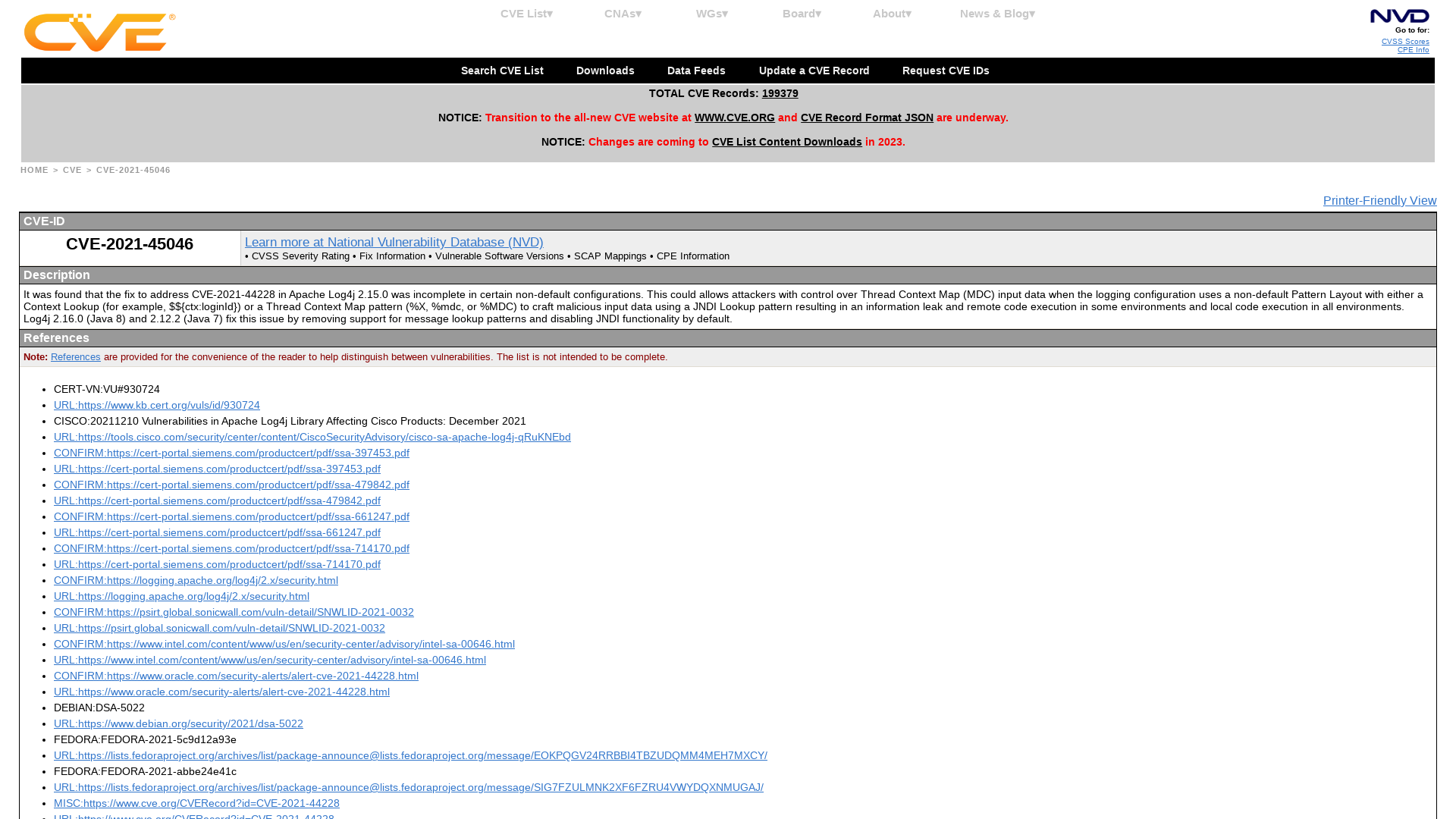 CVE - CVE-2021-45046