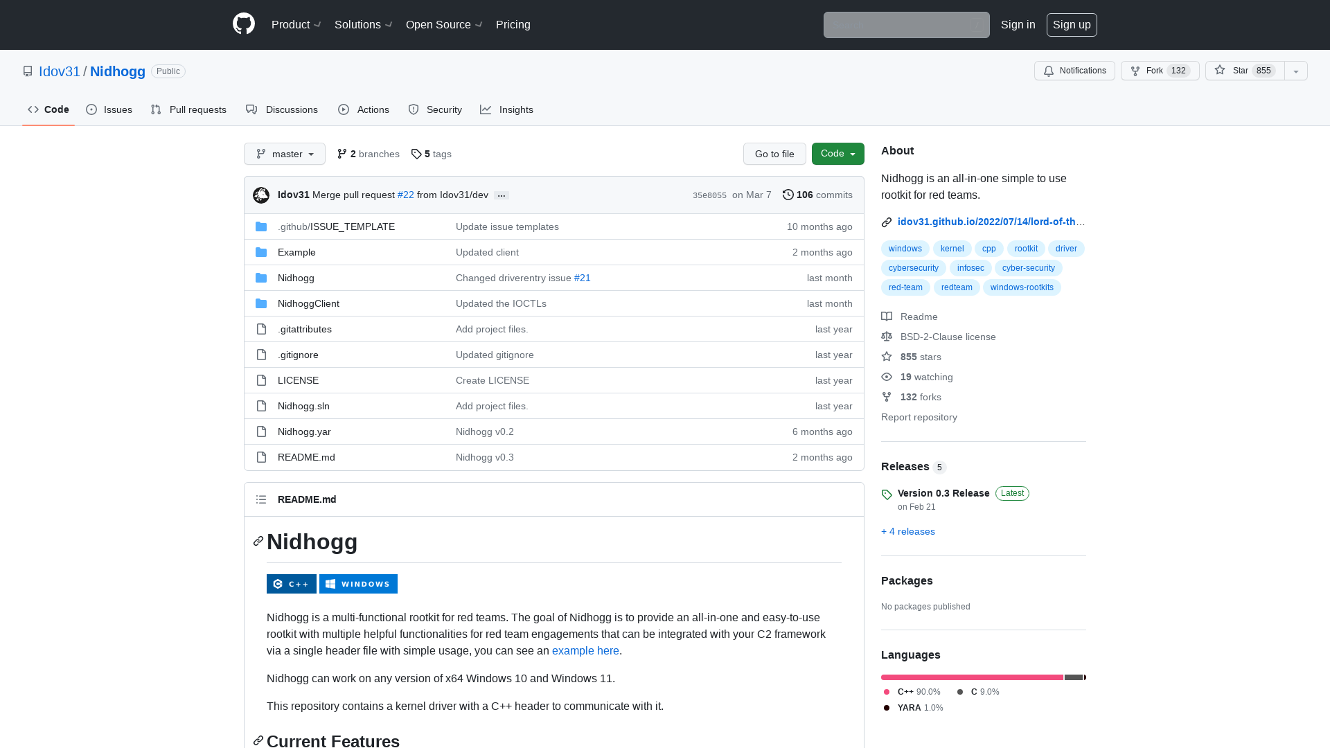 GitHub - Idov31/Nidhogg: Nidhogg is an all-in-one simple to use rootkit for red teams.