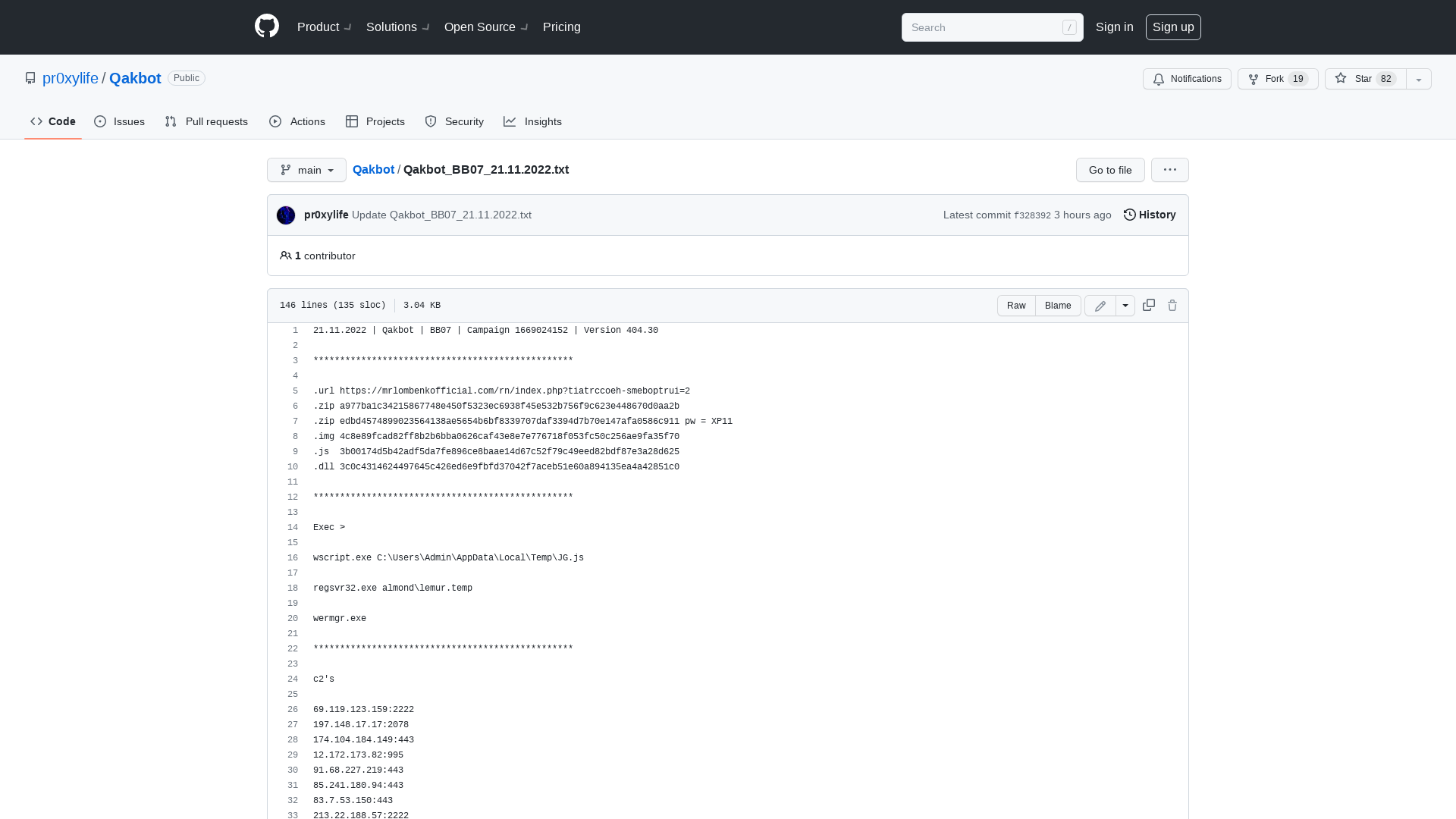 Qakbot/Qakbot_BB07_21.11.2022.txt at main · pr0xylife/Qakbot · GitHub