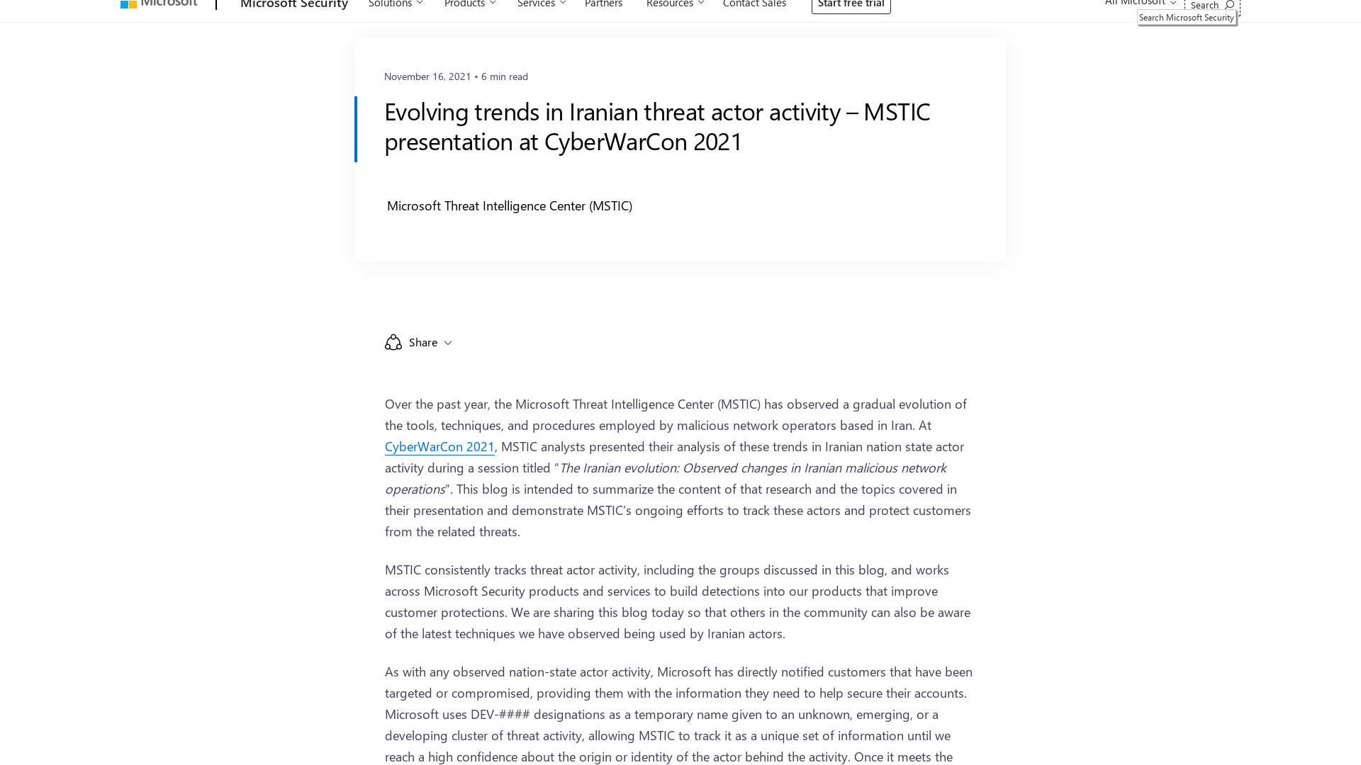 Evolving trends in Iranian threat actor activity – MSTIC presentation at CyberWarCon 2021 - Microsoft Security Blog