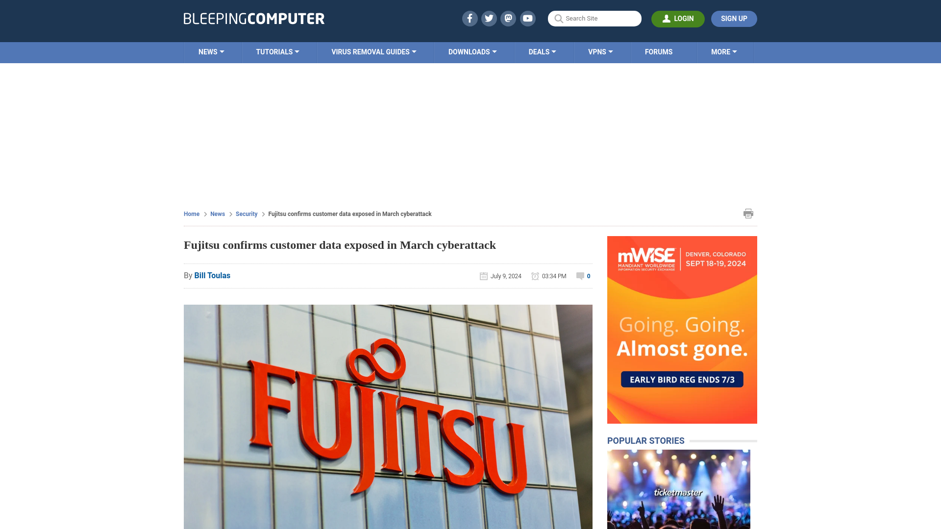 Fujitsu confirms customer data exposed in March cyberattack