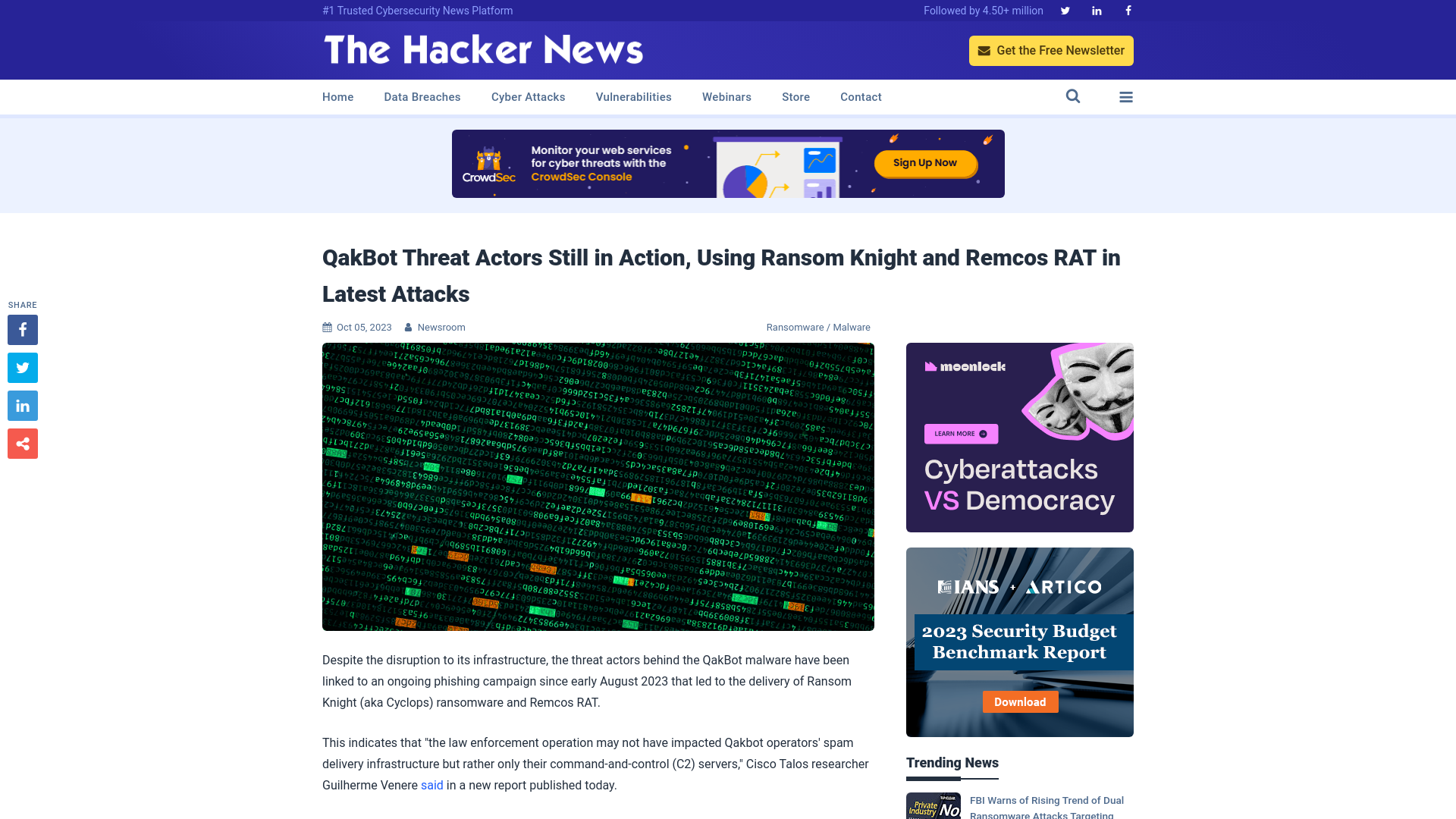 QakBot Threat Actors Still in Action, Using Ransom Knight and Remcos RAT in Latest Attacks