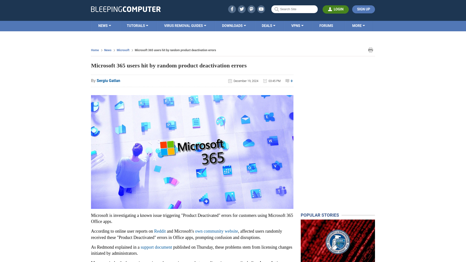 Microsoft 365 users hit by random product deactivation errors