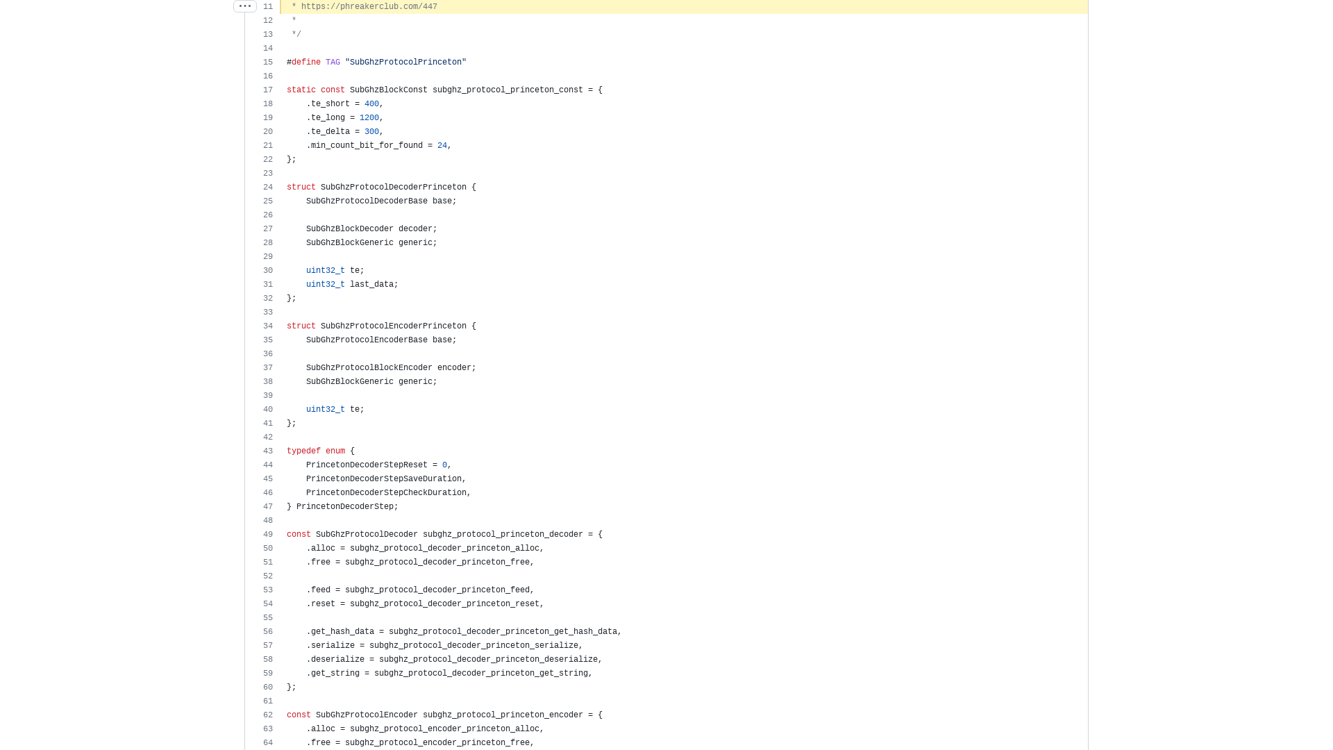 flipperzero-firmware/princeton.c at dev · flipperdevices/flipperzero-firmware · GitHub