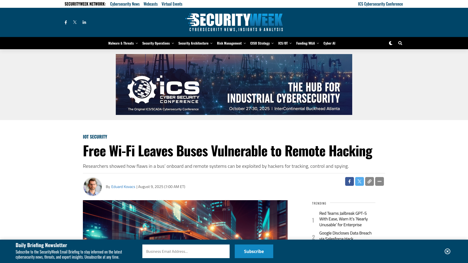 Free Wi-Fi Leaves Buses Vulnerable to Remote Hacking - SecurityWeek