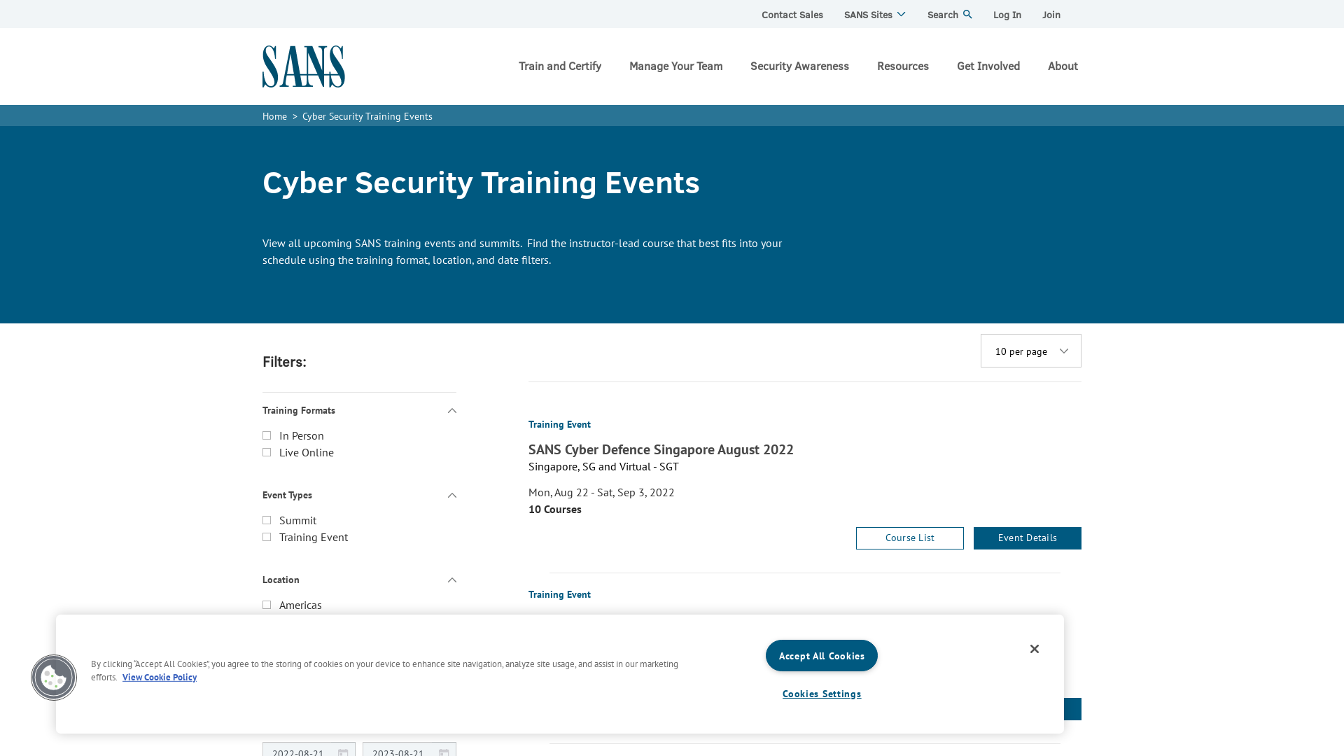 Cyber Security Training Events | SANS Institute