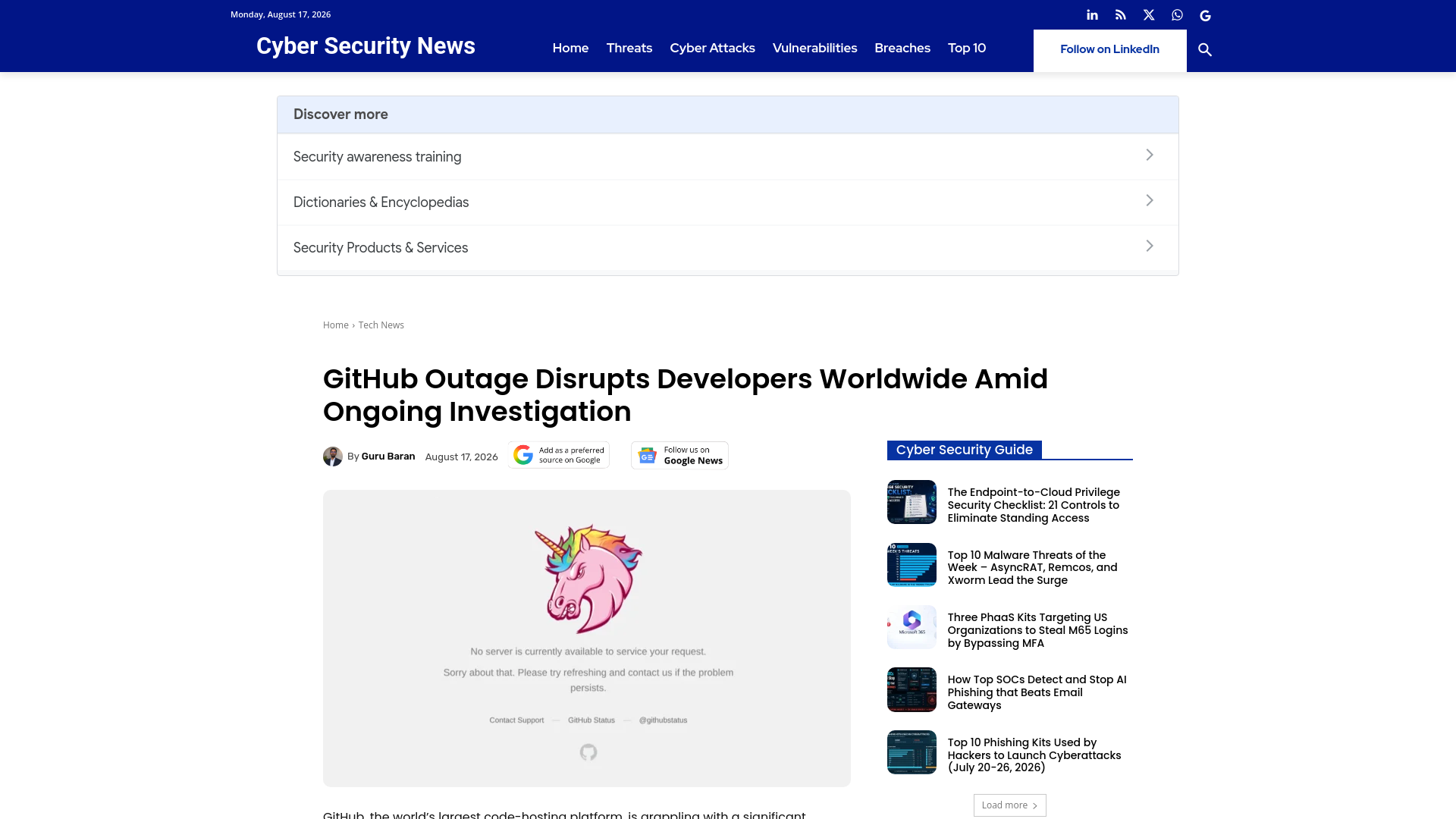 GitHub Outage Disrupts Developers Worldwide Amid Ongoing Investigation