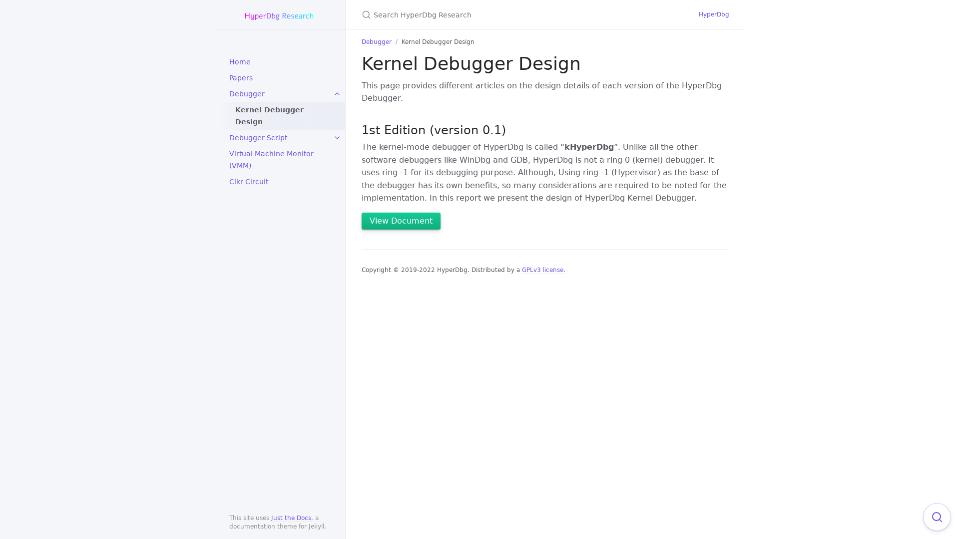 Kernel Debugger Design - HyperDbg Research