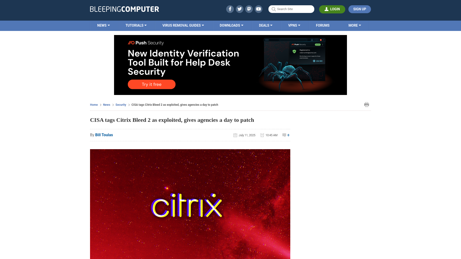 CISA tags Citrix Bleed 2 as exploited, gives agencies a day to patch