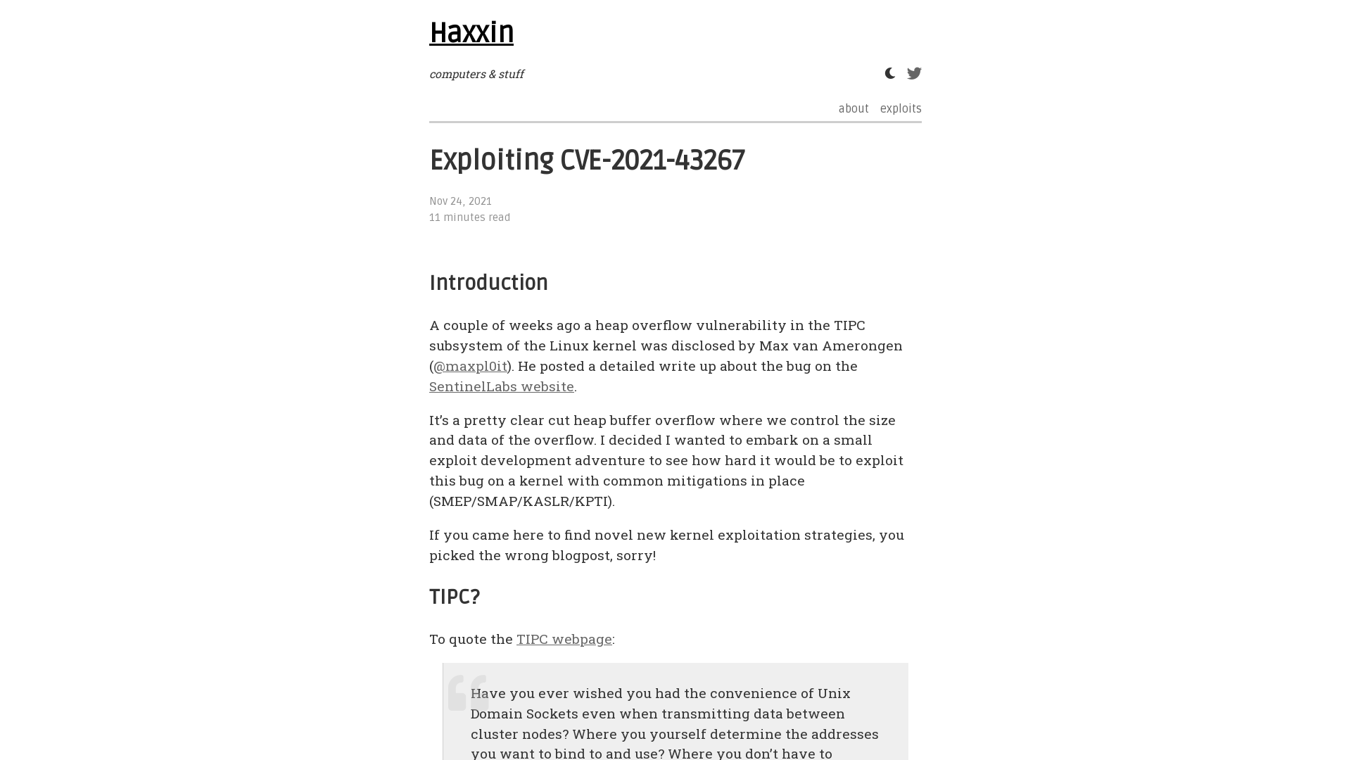 Exploiting CVE-2021-43267 - Haxxin