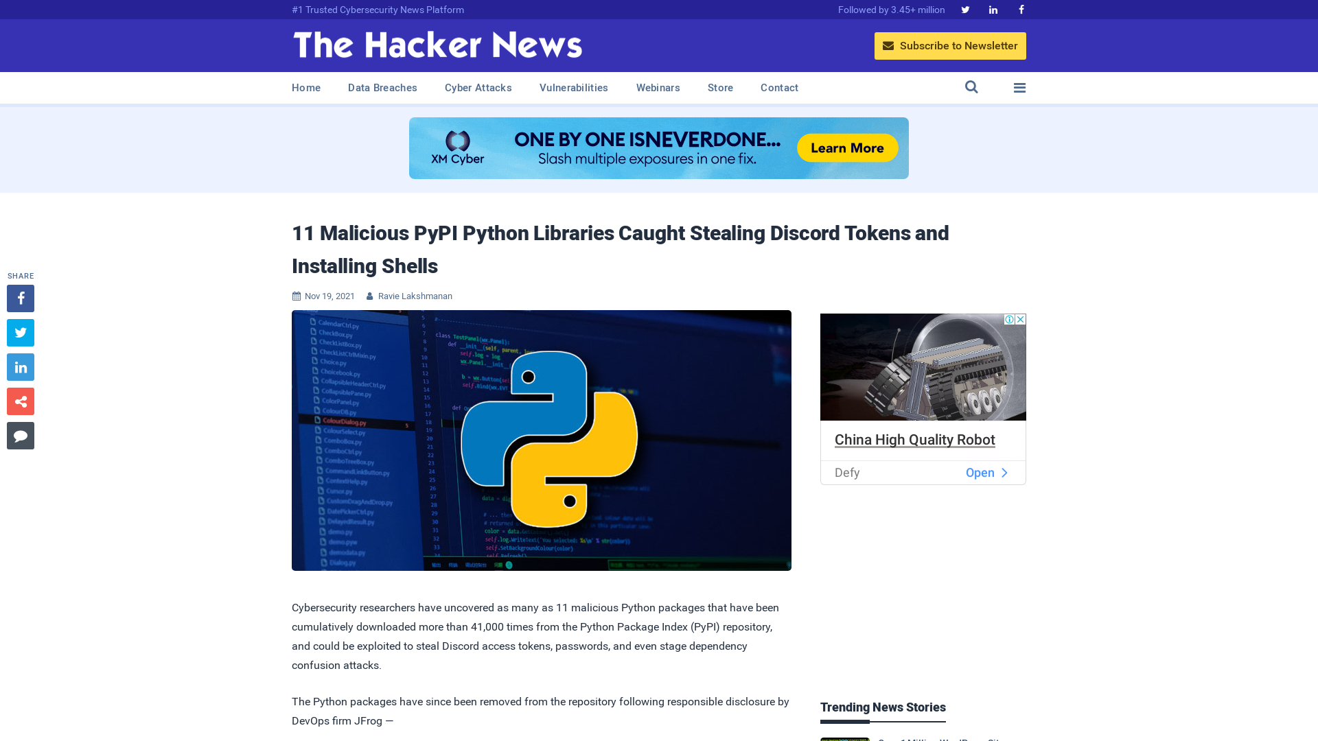 11 Malicious PyPI Python Libraries Caught Stealing Discord Tokens and Installing Shells