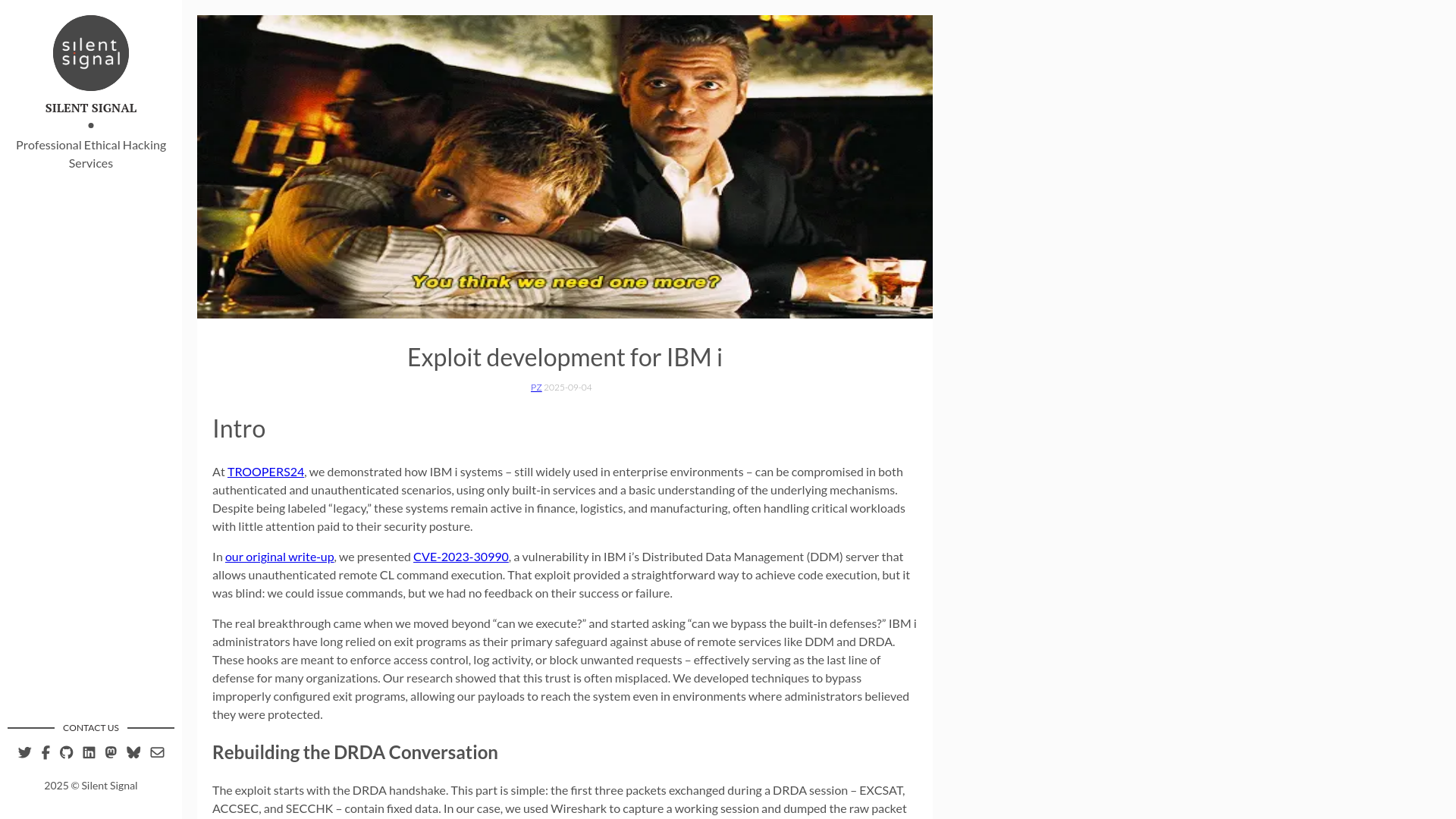 Exploit development for IBM i - Silent Signal Techblog