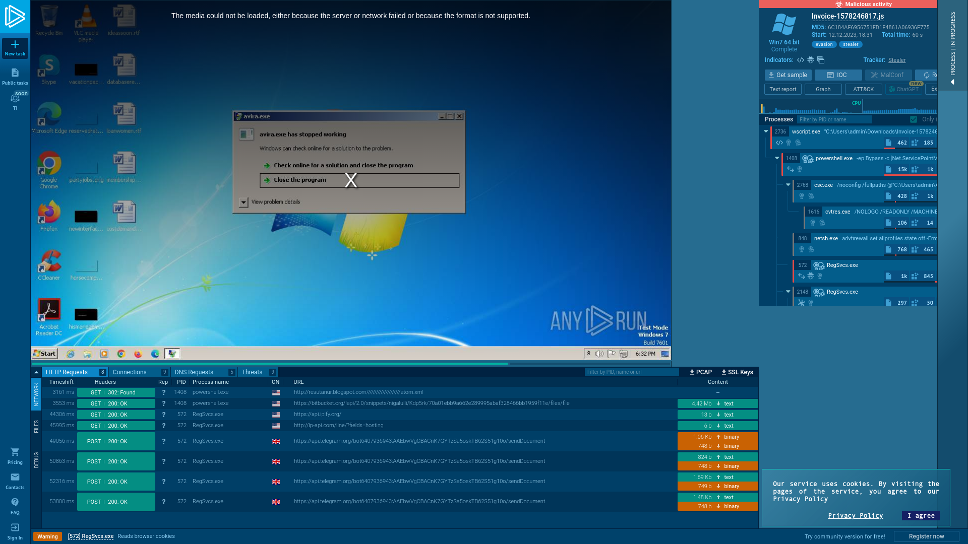 Analysis lnvoice-1578246817.js (MD5: 6C184AF6956751FD1F4861A06936F775) Malicious activity - Interactive analysis ANY.RUN