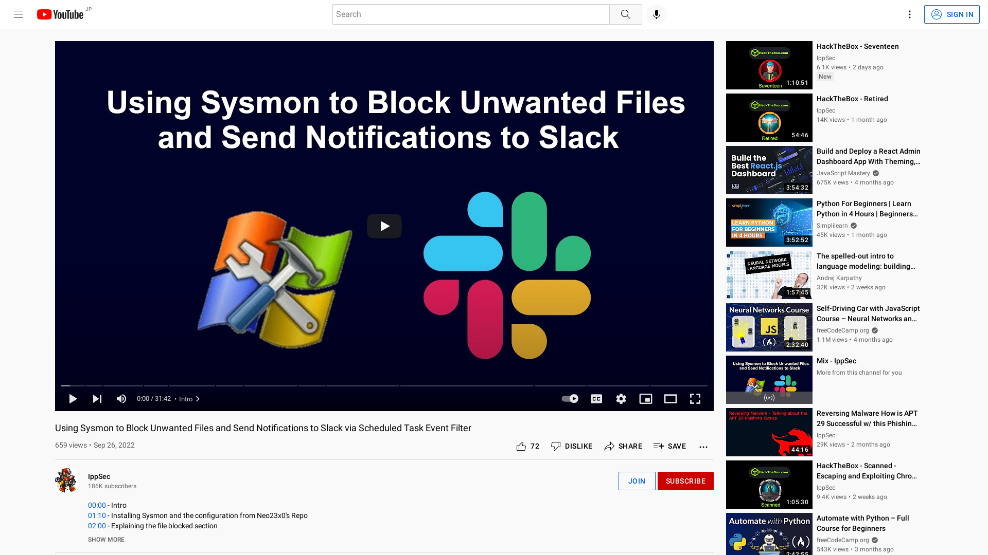 Using Sysmon to Block Unwanted Files and Send Notifications to Slack via Scheduled Task Event Filter - YouTube