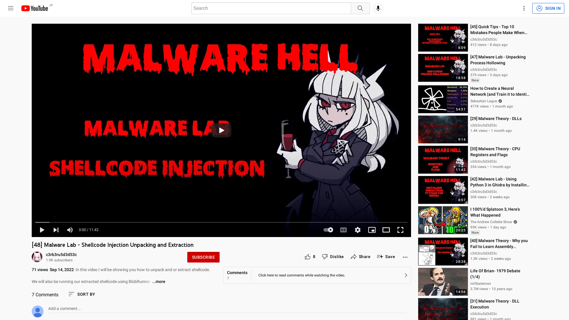 [48] Malware Lab - Shellcode Injection Unpacking and Extraction - YouTube