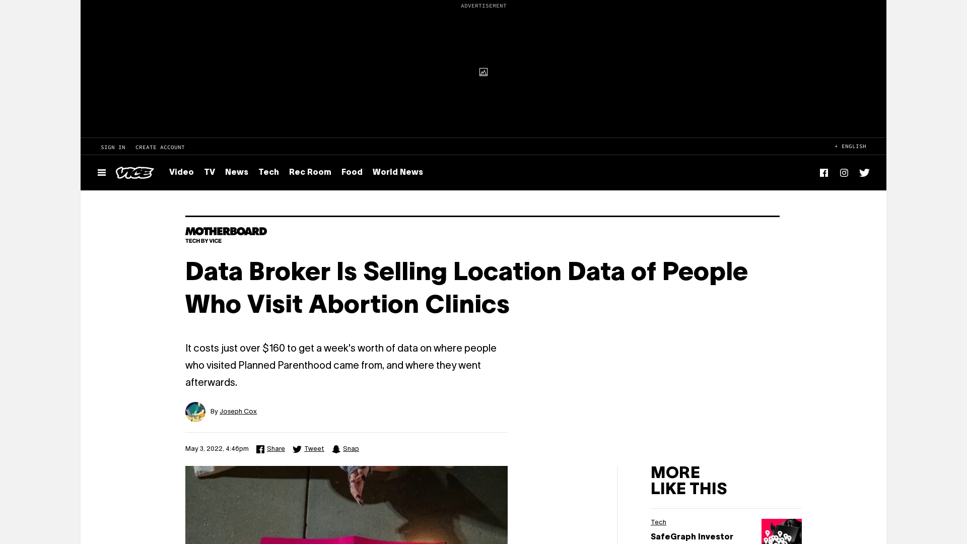 Data Broker Is Selling Location Data of People Who Visit Abortion Clinics