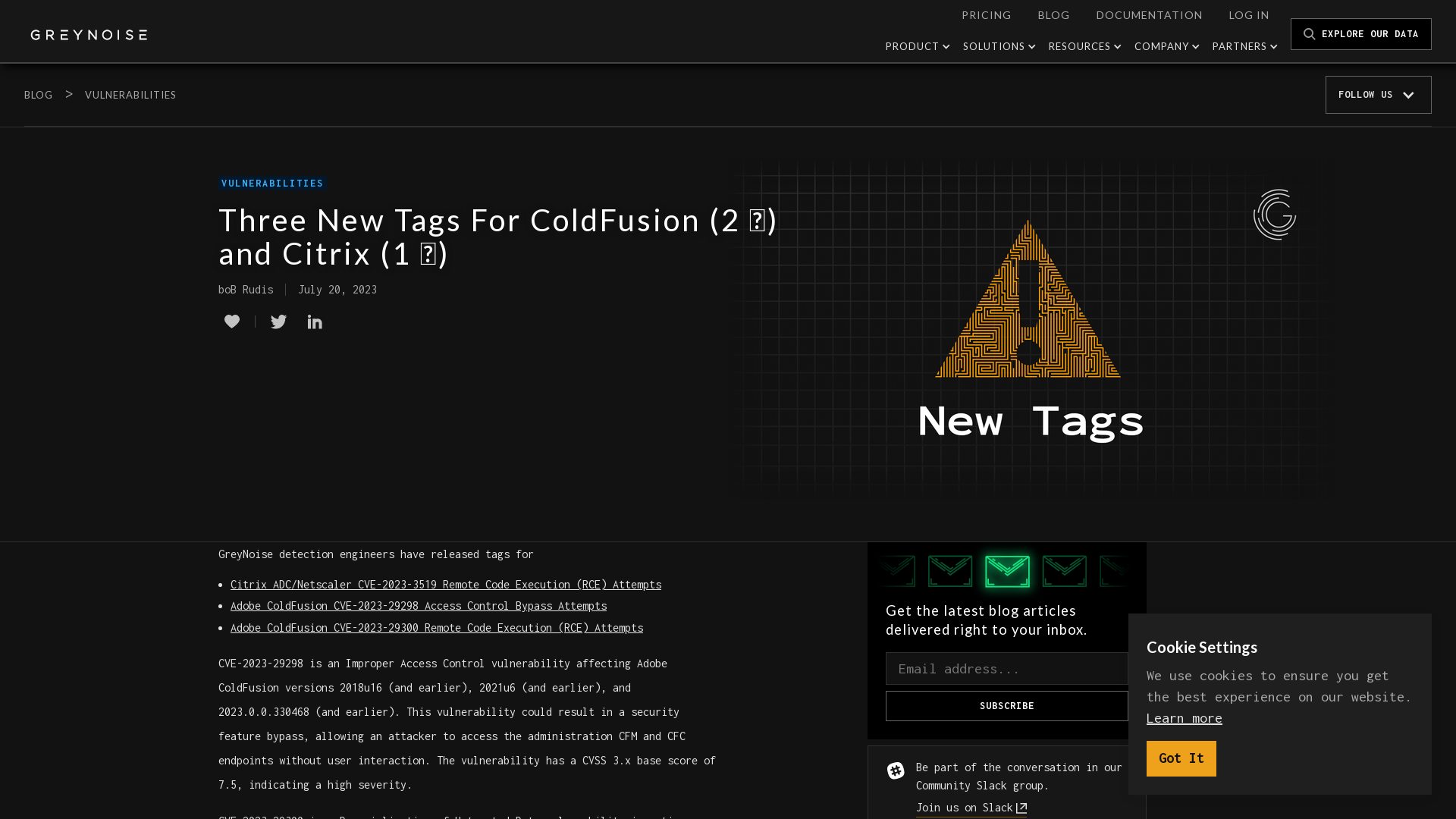 Three New Tags For ColdFusion (CVE-2023-29298; CVE-2023-29300) and Citrix (CVE-2023-3519)