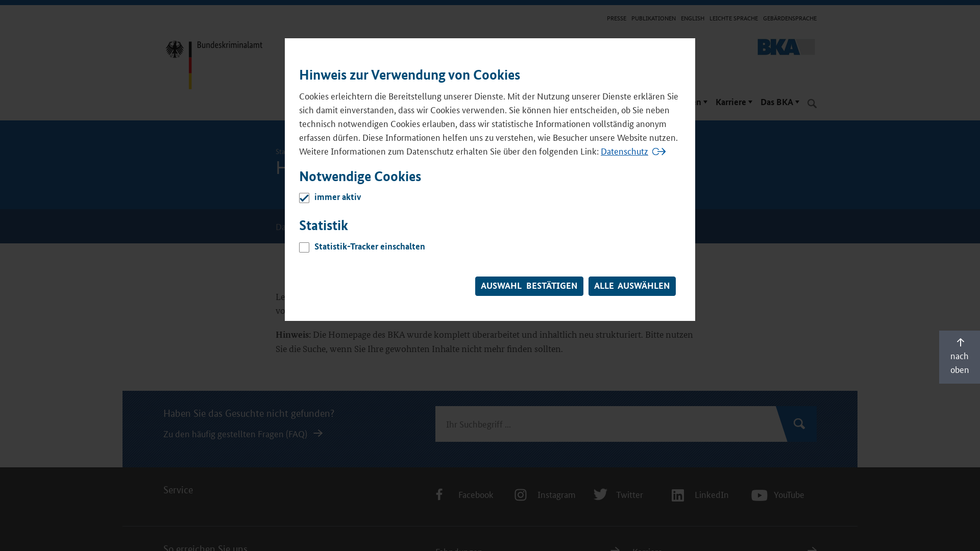 BKA - Homepage - HTTP Status 404