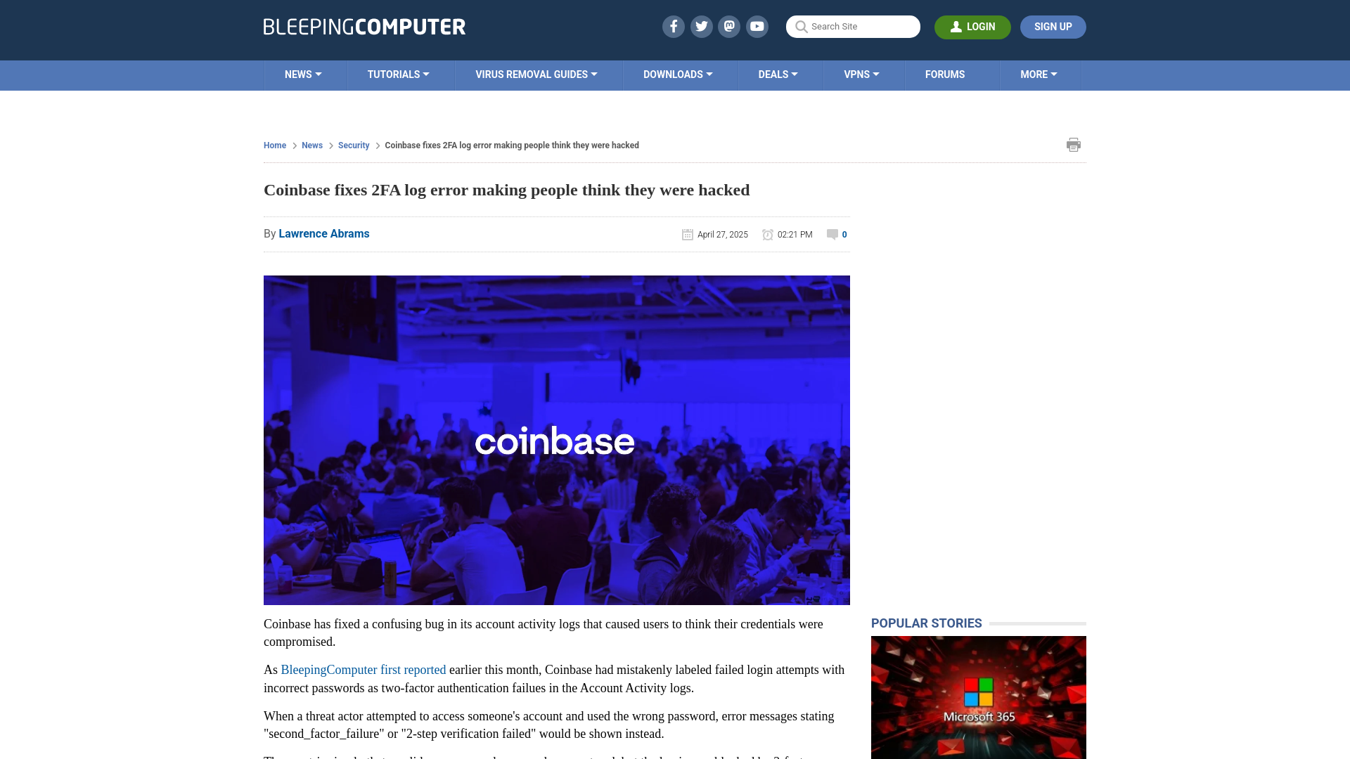 Coinbase fixes 2FA log error making people think they were hacked