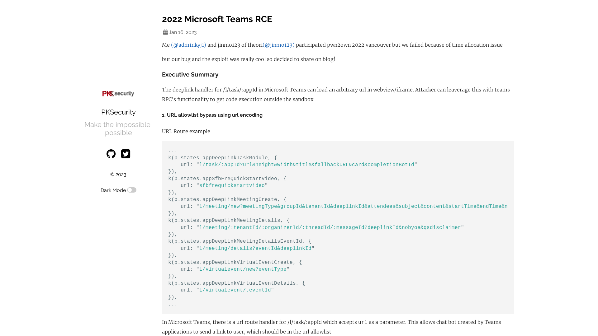 2022 Microsoft Teams RCE