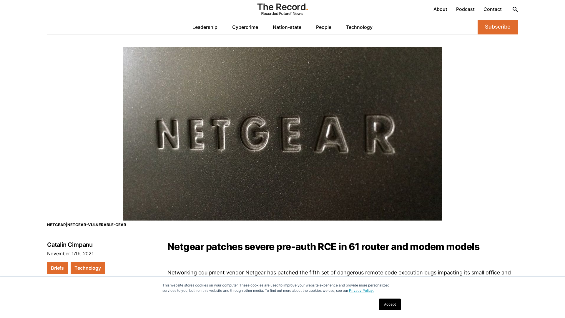 Netgear patches severe pre-auth RCE in 61 router and modem models