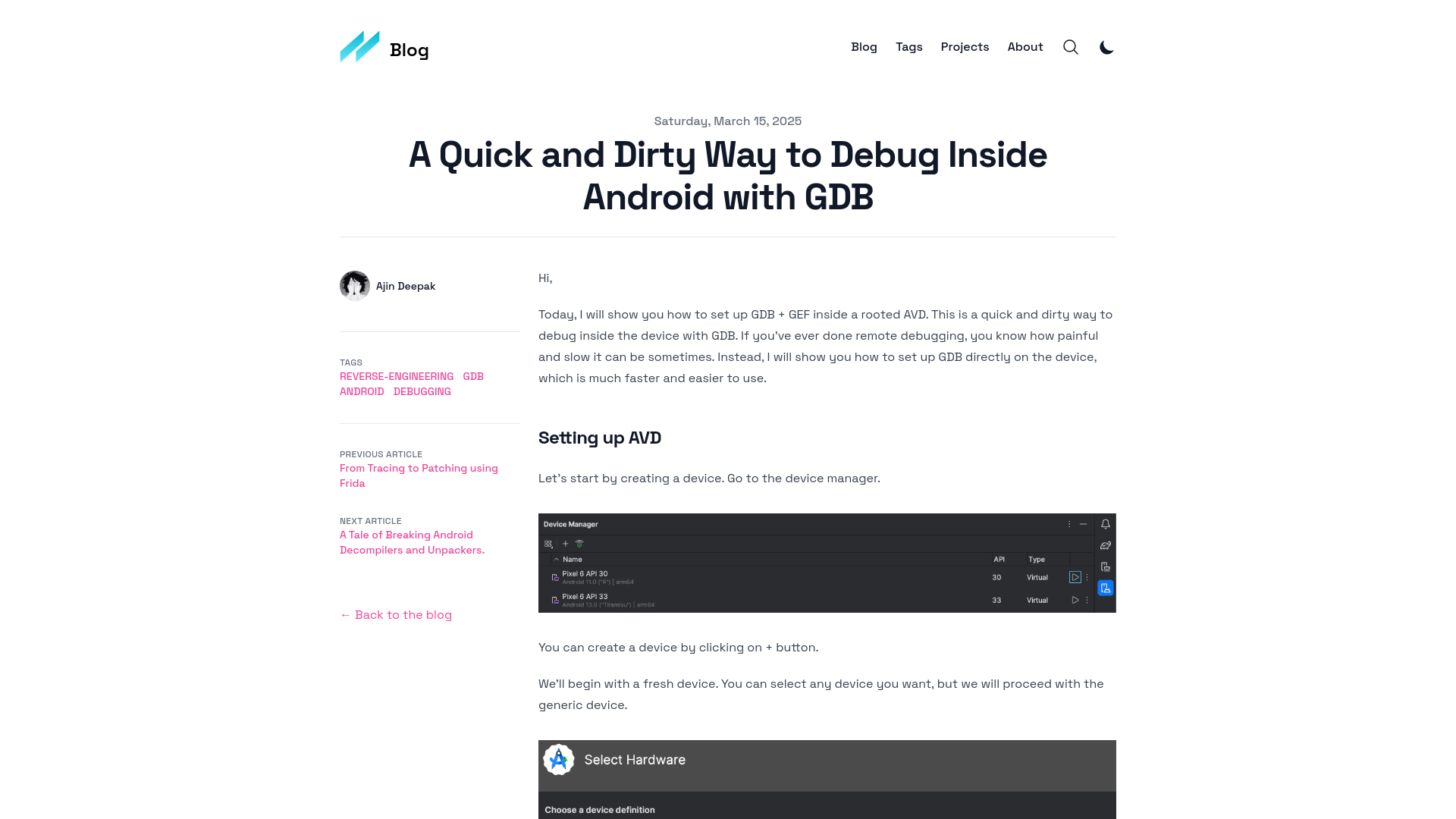 A Quick and Dirty Way to Debug Inside Android with GDB | Ajin Deepak