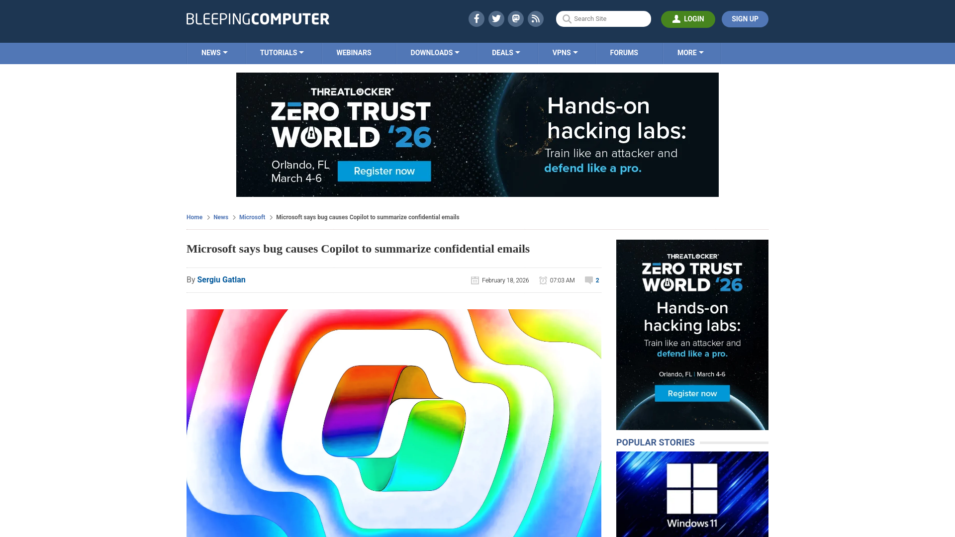 Microsoft says bug causes Copilot to summarize confidential emails