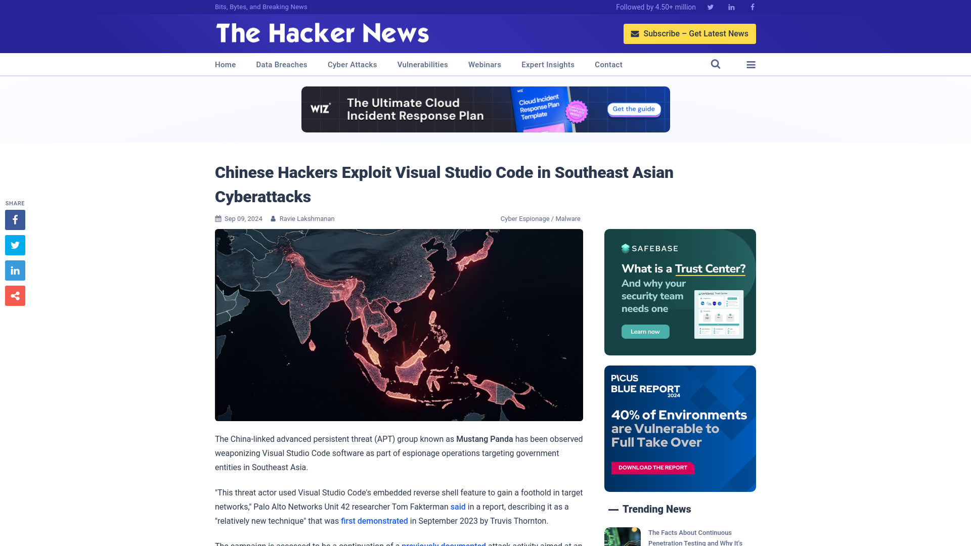 Chinese Hackers Exploit Visual Studio Code in Southeast Asian Cyberattacks