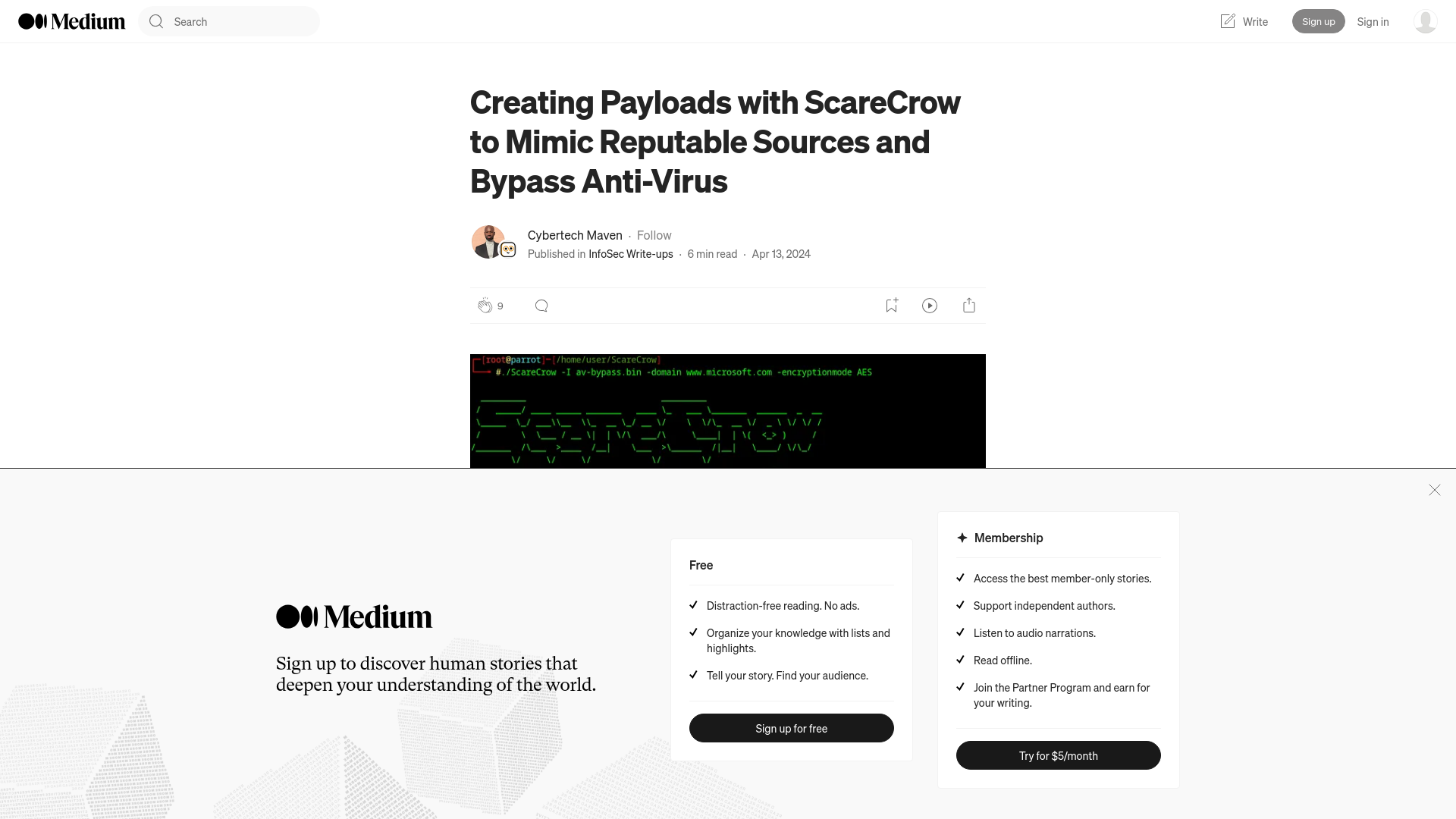 Creating Payloads with ScareCrow to Mimic Reputable Sources and Bypass Anti-Virus | by Cybertech Maven | Apr, 2024 | InfoSec Write-ups