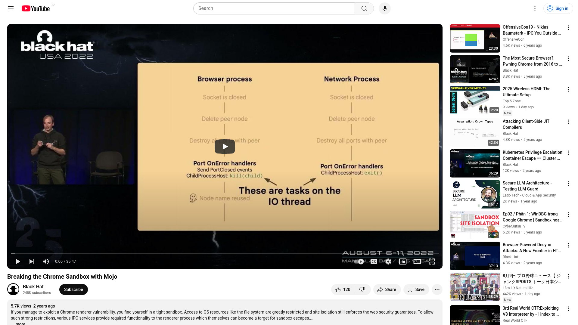 Breaking the Chrome Sandbox with Mojo - YouTube