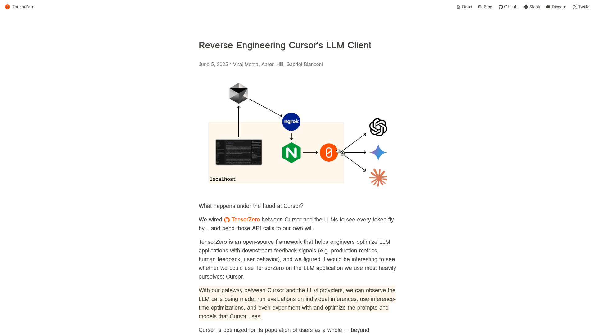 Reverse Engineering Cursor's LLM Client · TensorZero