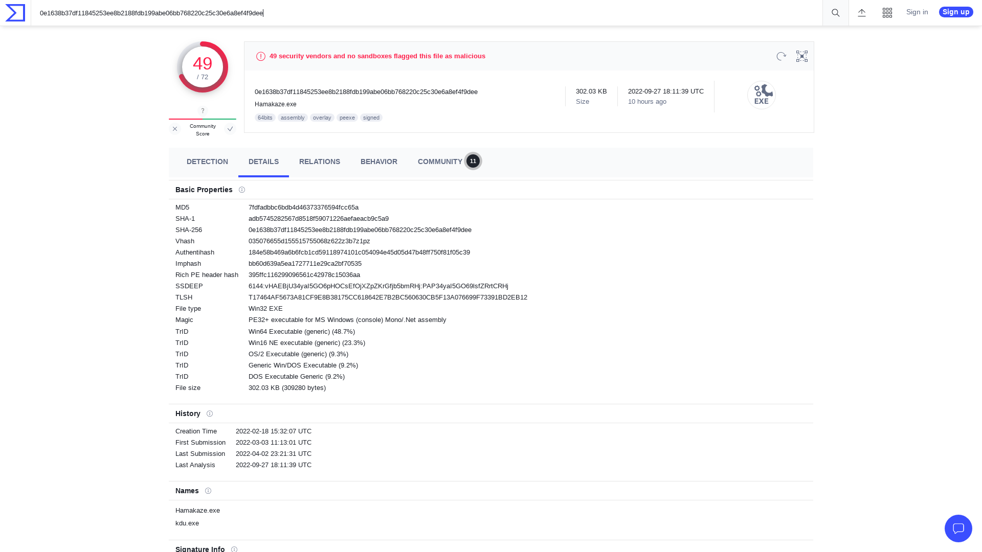 VirusTotal - File - 0e1638b37df11845253ee8b2188fdb199abe06bb768220c25c30e6a8ef4f9dee