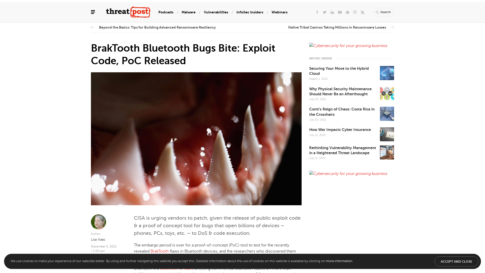 BrakTooth Bluetooth Bugs Bite: Exploit Code, PoC Released | Threatpost