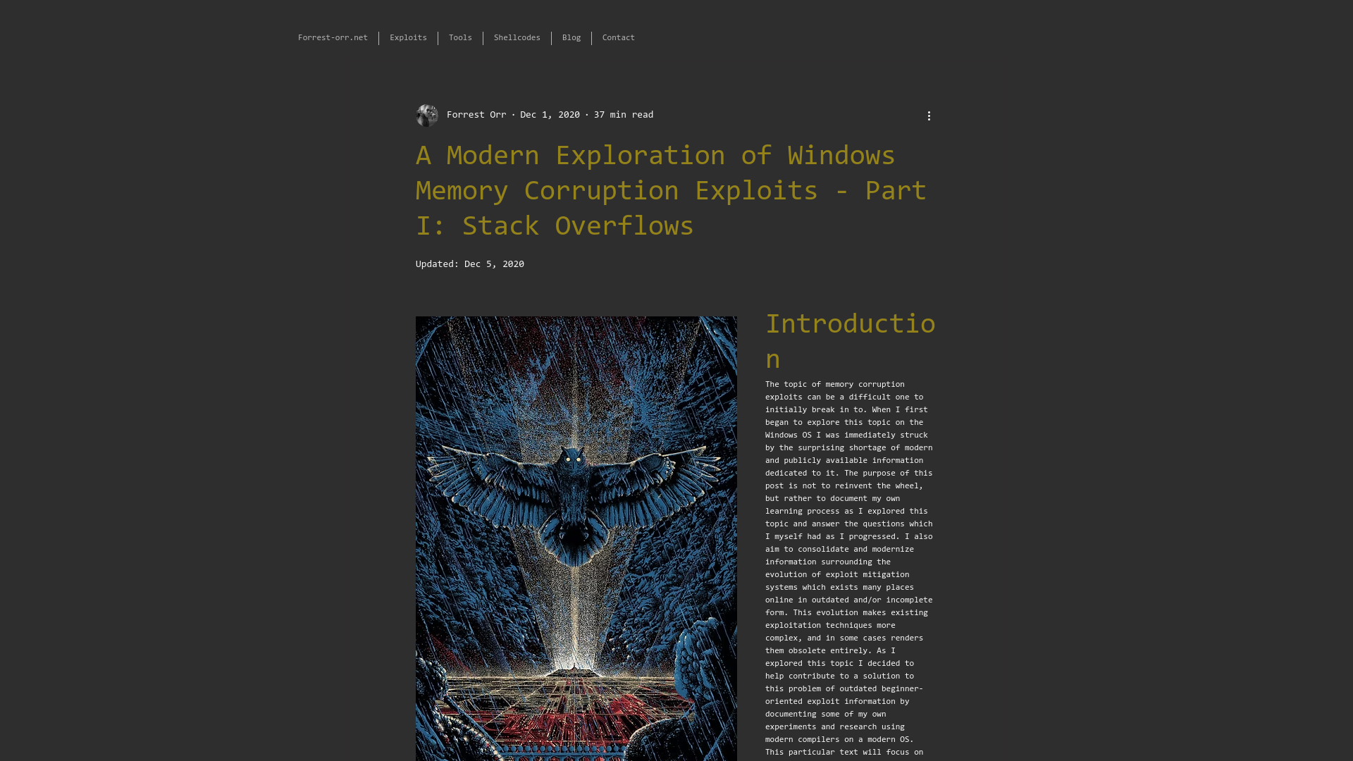 A Modern Exploration of Windows Memory Corruption Exploits - Part I: Stack Overflows