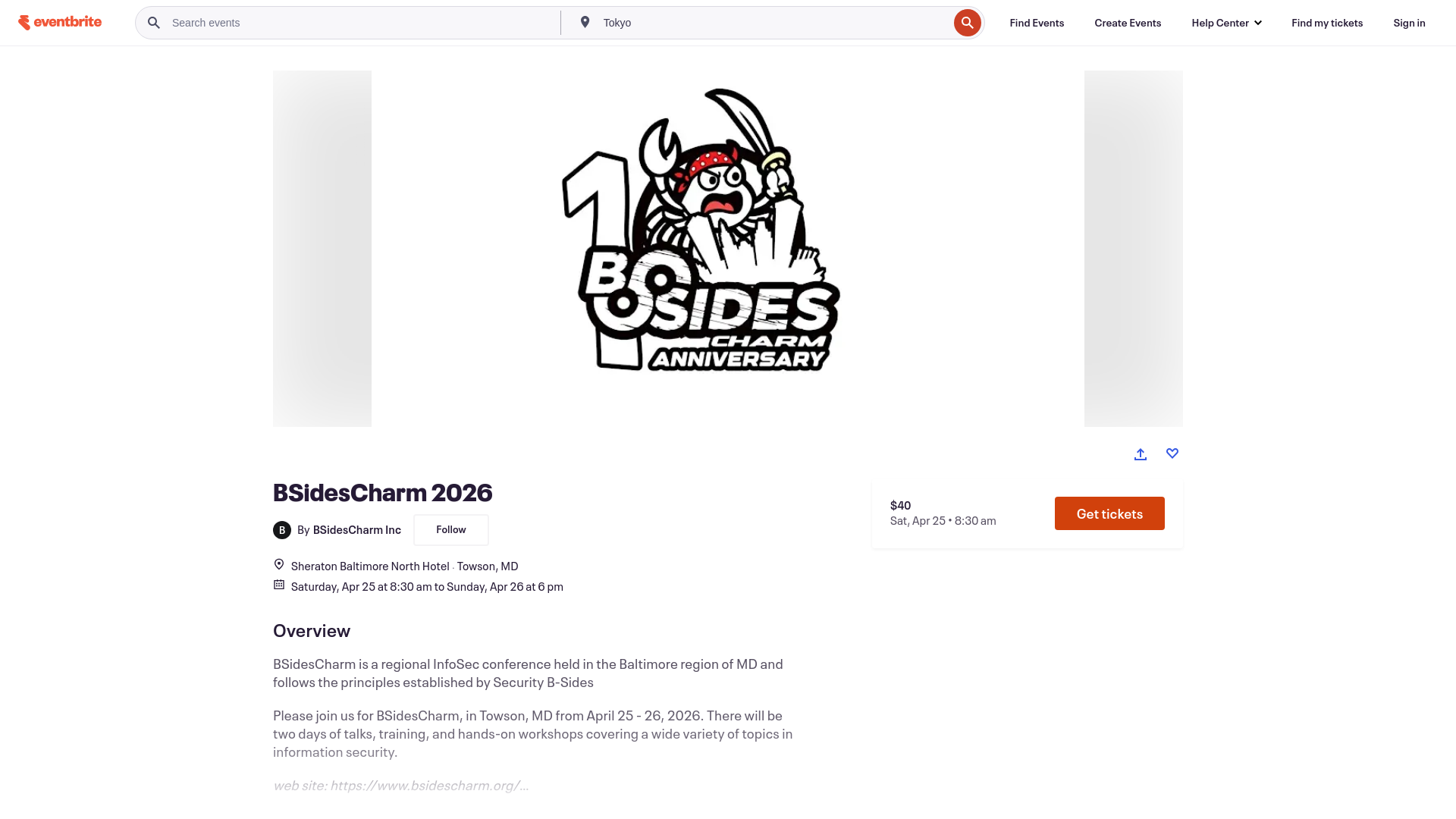 BSidesCharm 2026 Tickets, Saturday, Apr 25 at 8:30 am to Sunday, Apr 26 at 6 pm | Eventbrite