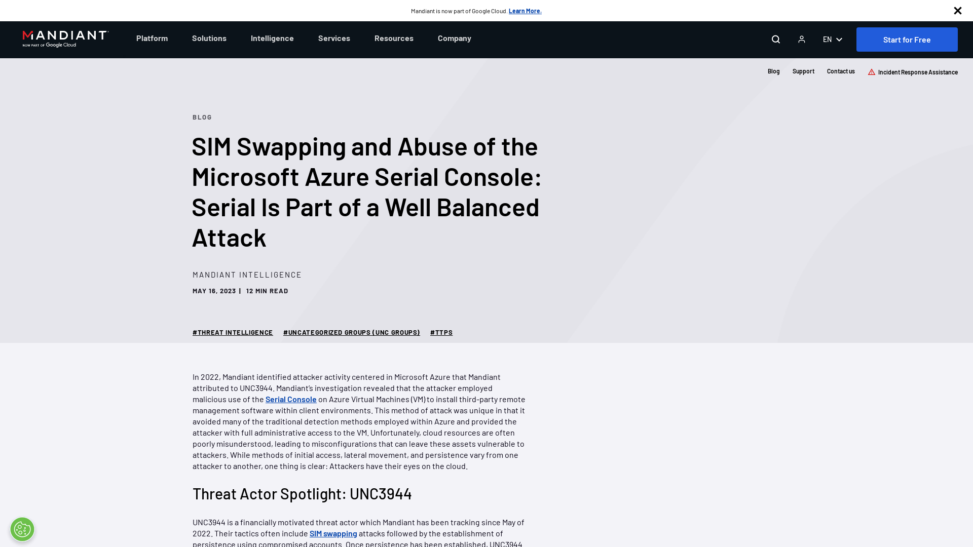 SIM Swapping and Abuse of the Microsoft Azure Serial Console: Serial Is Part of a Well Balanced Attack | Mandiant