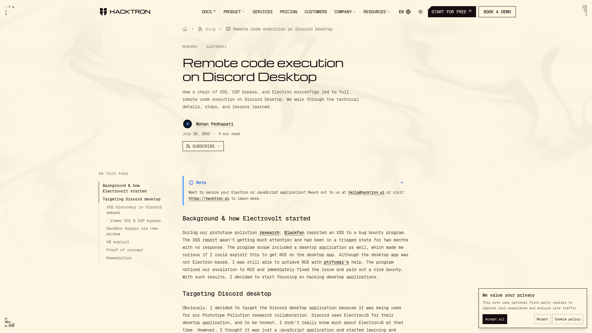 Remote code execution on Discord Desktop | Hacktron AI