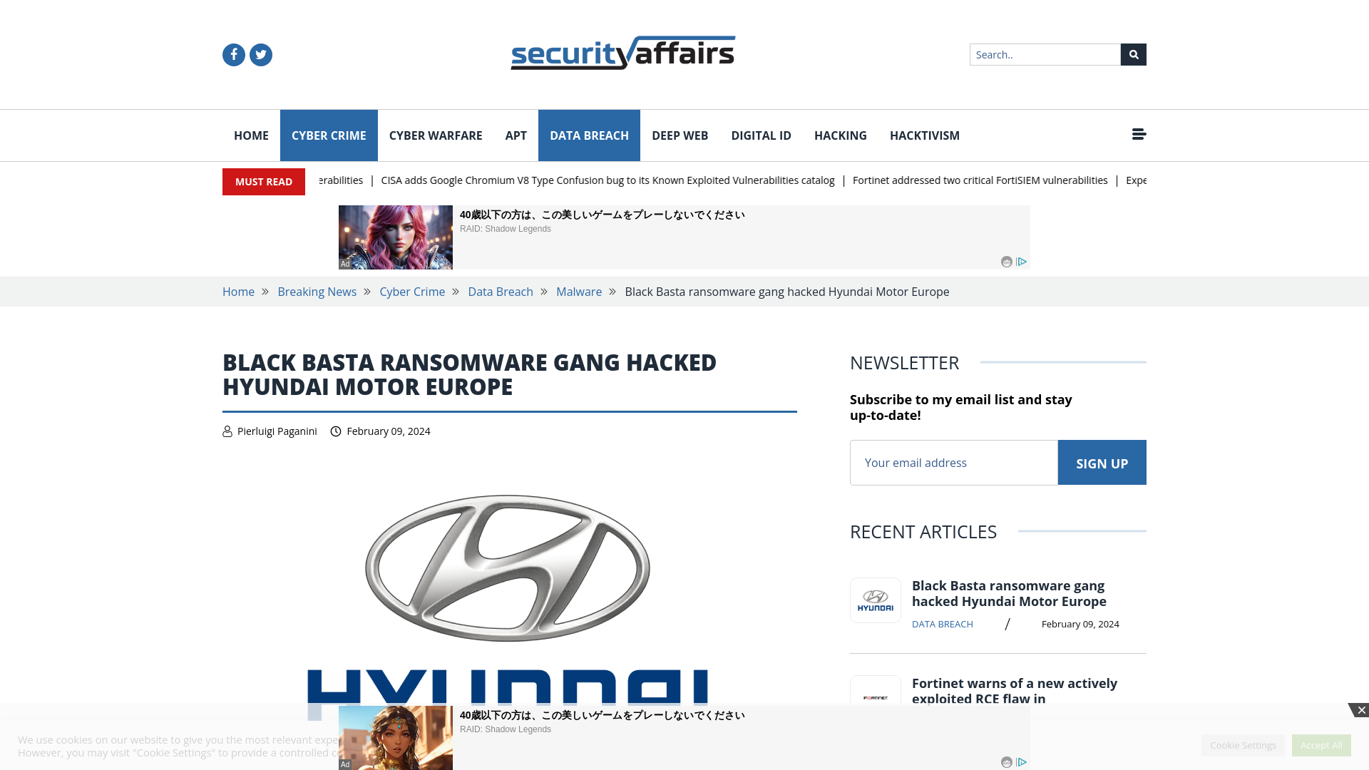 Black Basta ransomware gang hacked Hyundai Motor Europe