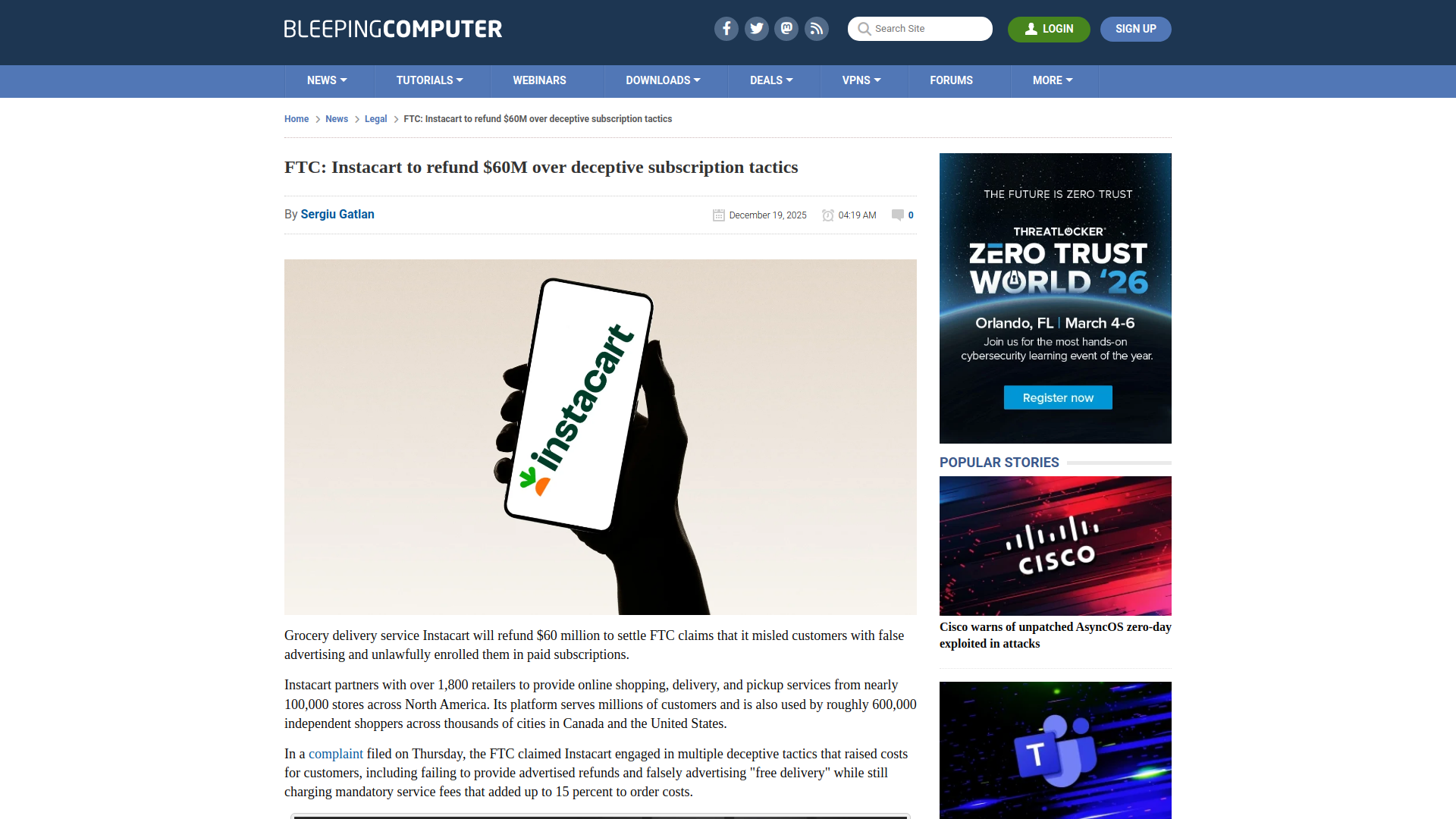 FTC: Instacart to refund $60M over deceptive subscription tactics